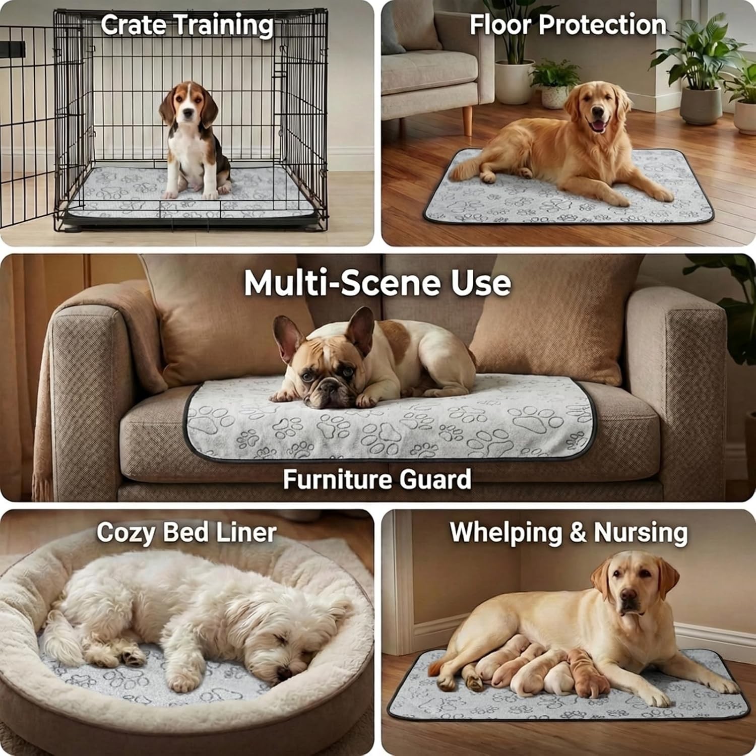 Versatile 18×24″ Puppy Pee Pads – Machine Washable & Durable for Dogs, Cats