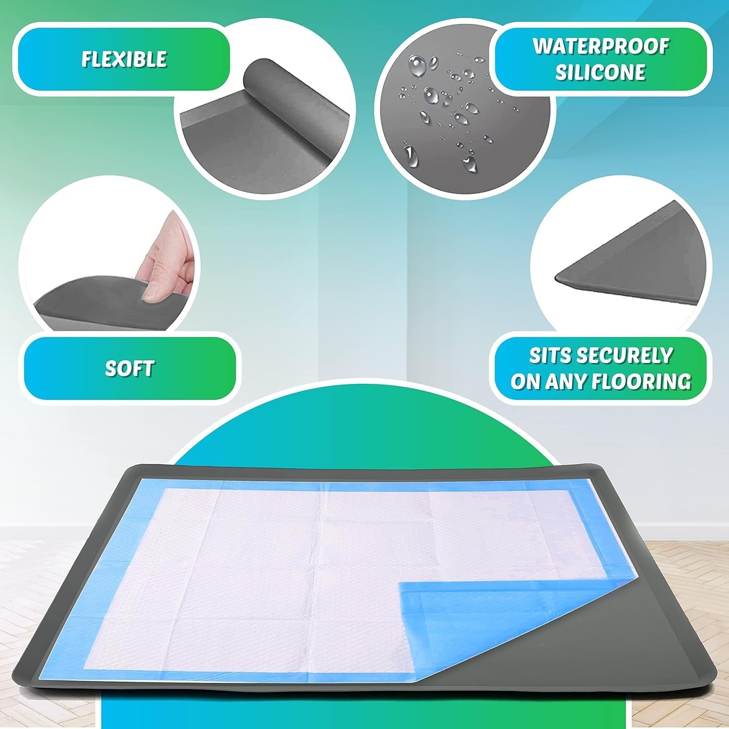 Leak-Proof Dog Pee Pad Holder for Stress-Free House Training – Silicone Tray
