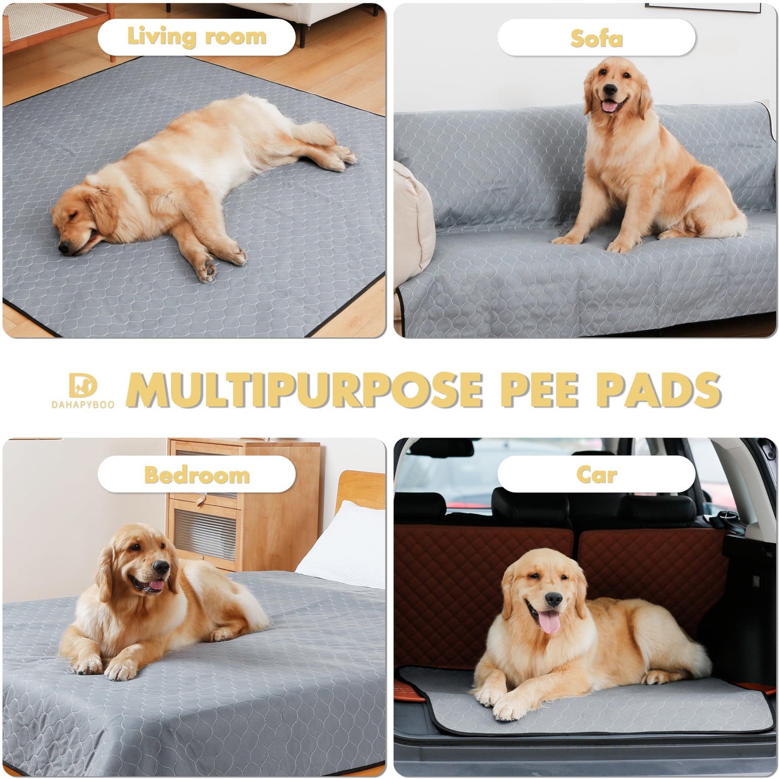 Washable Pee Pads for Dogs,4 Pack Reusable Puppy Pads for Dogs,36×41 Non-Slip…
