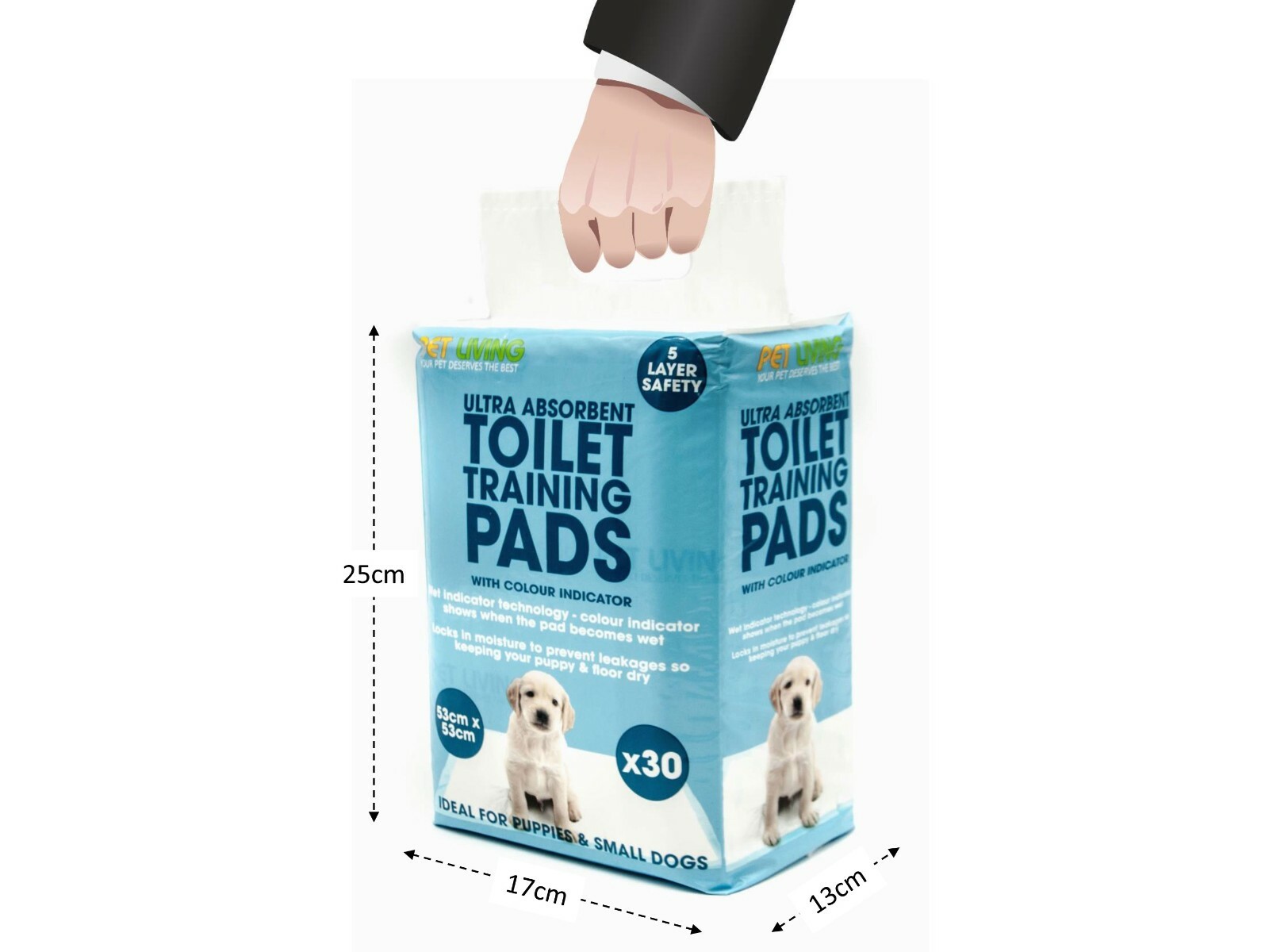30xDog PUPPY TRAINING PAD Colour Indicator 5 layer safety Ultra Super Absorbent