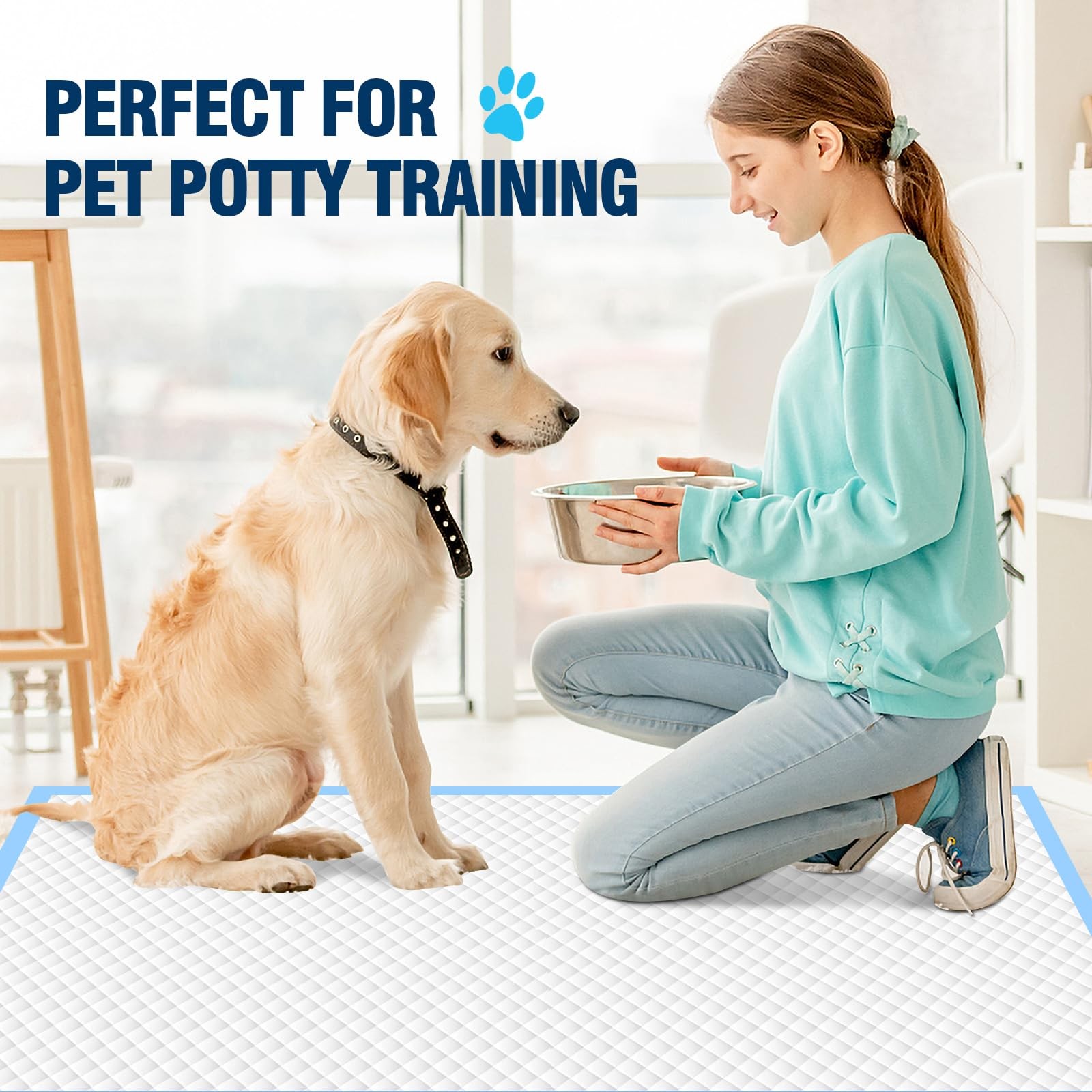 Dog Pads 100 Pack 30″x35″, Dog Pads Extra Large for Pets, Disposable Large Pe…