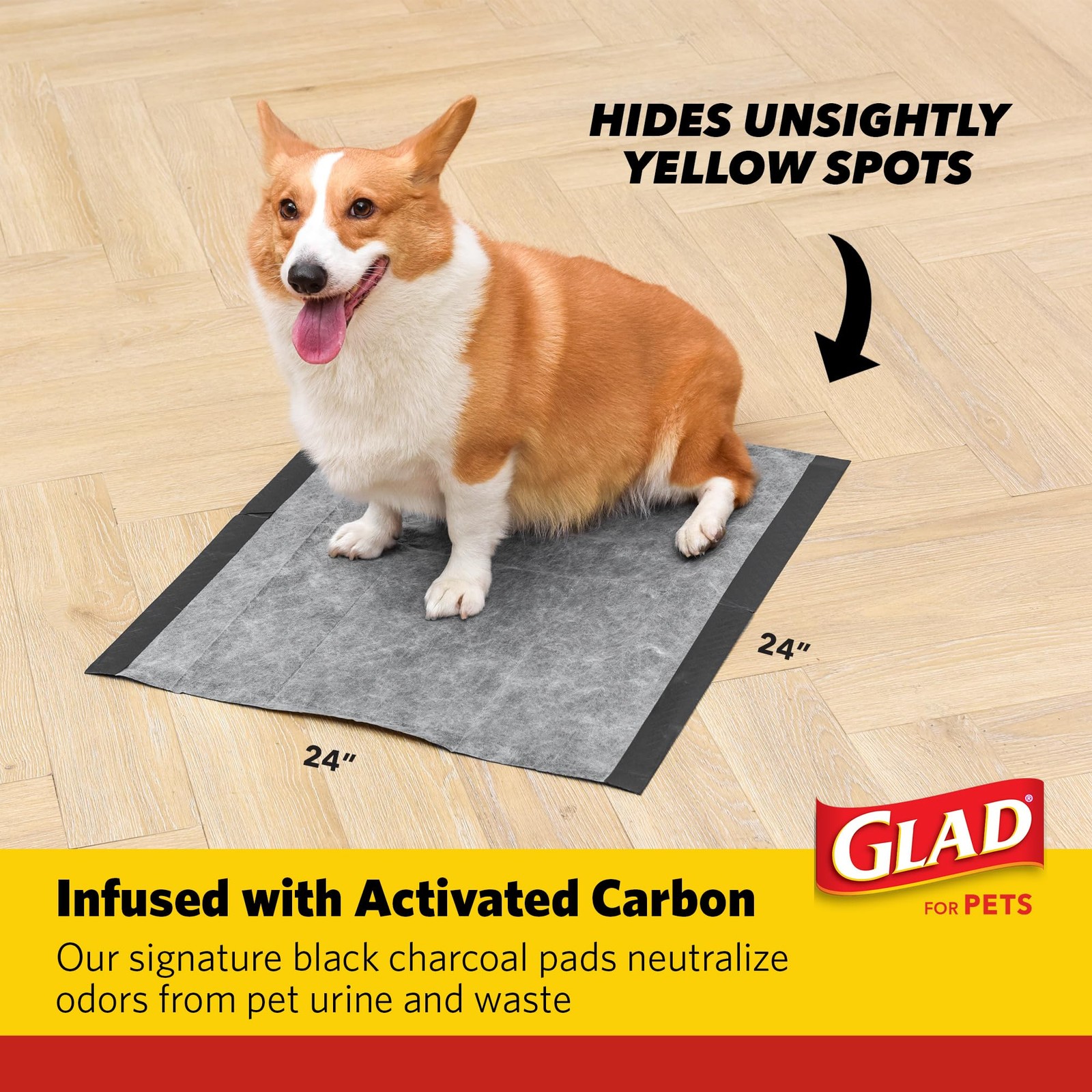 Glad for Pets XL Charcoal Training Pads, Heavy Duty Leak-Resistant Puppy Pee …