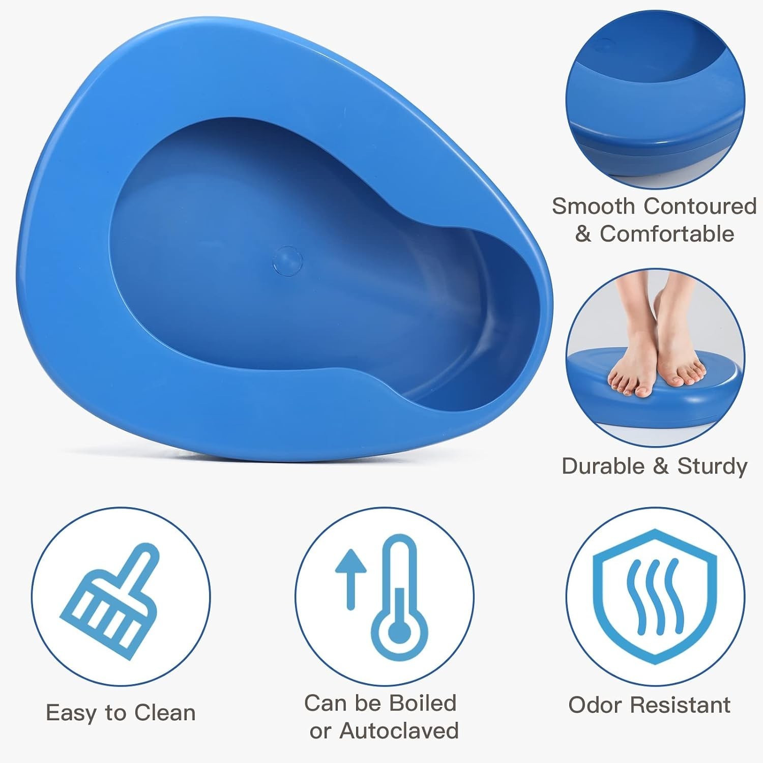 Bed Pan Set with 20 Pack Disposable Liners and Super Absorbent Pads