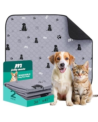 JollyMate 36″x41″ Washable Pee Pads for Dogs, Ultra-Absorbent and Leak-Proof Reu