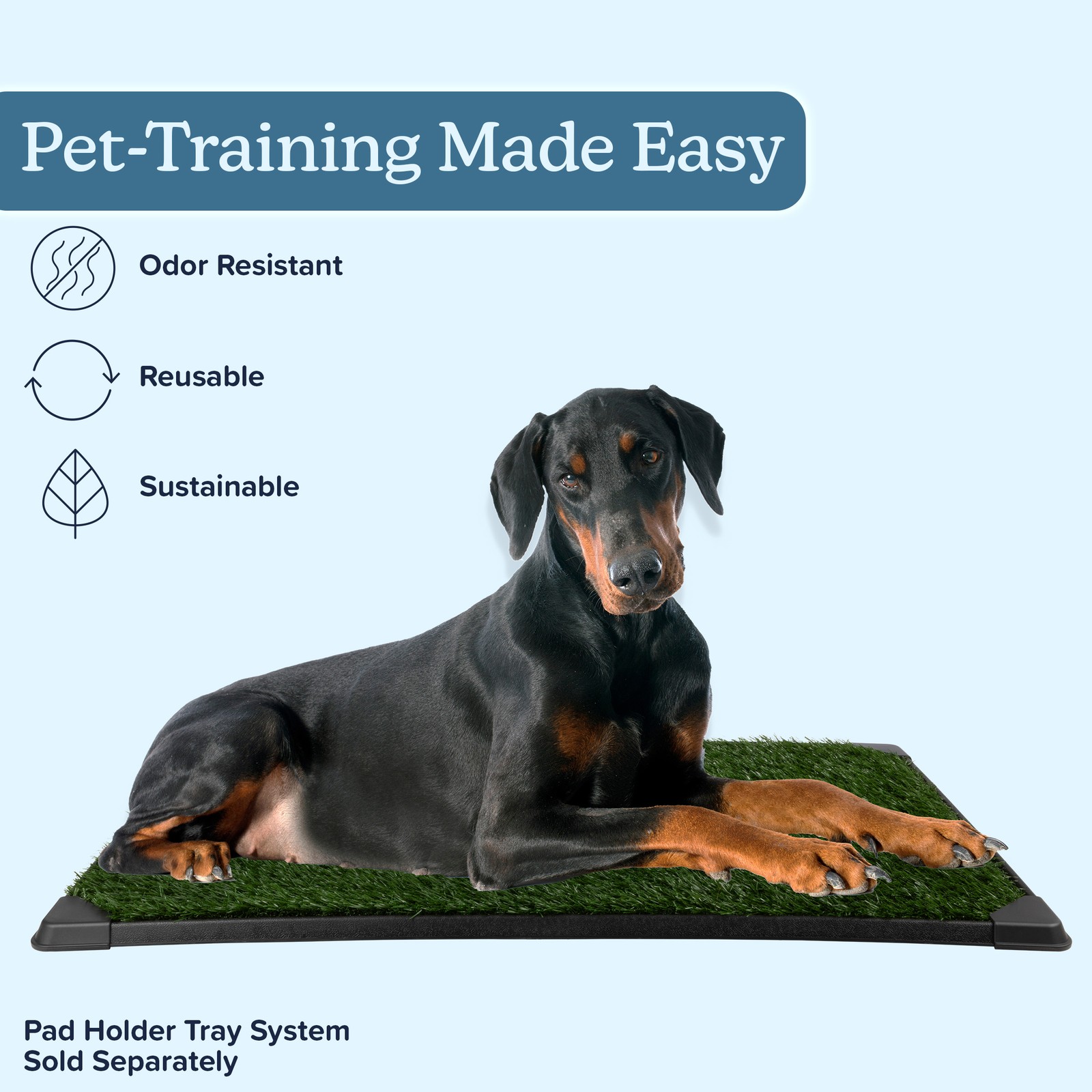 Set of 3 Reusable Pee Pads for Dogs 41x27in Replacement Artificial Dog Grass