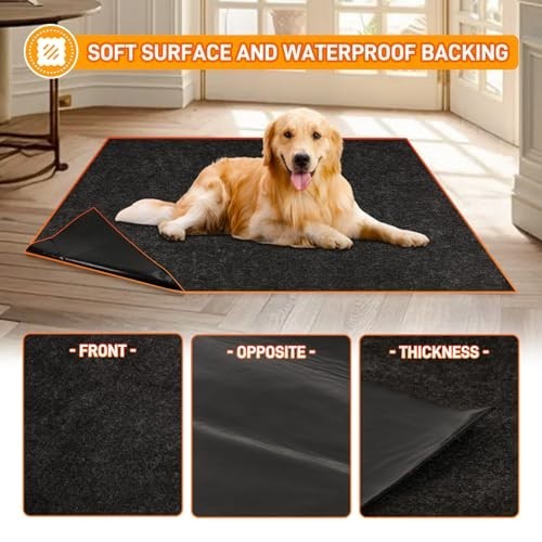 Dog Crate Pad Liner 29″x48″ Waterproof Non-Slip Washable Pet Cage Mat – Charcoal
