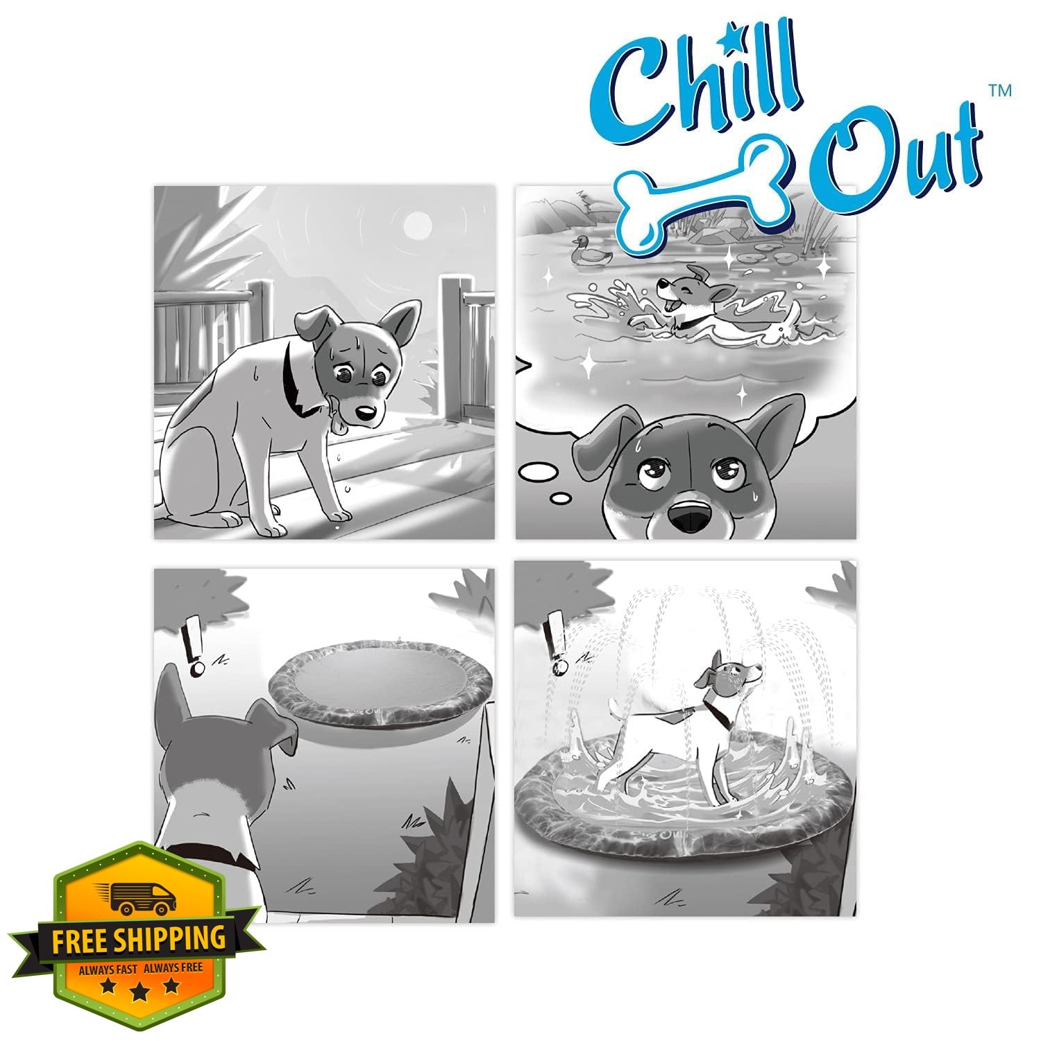 ALL FOR PAWS 51″ Dog Splash Pad
