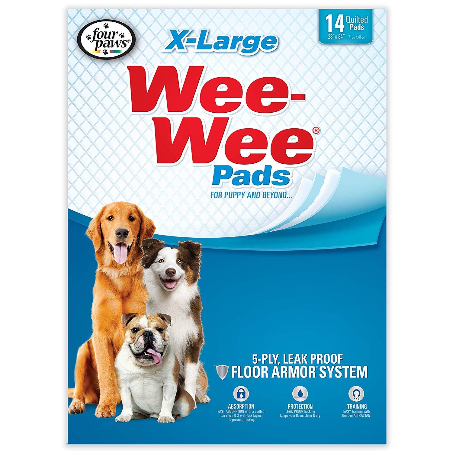 Four Paws Wee-Wee Pads 14 pack Extra Large 28″ x 34″ x 0.1 100513821
