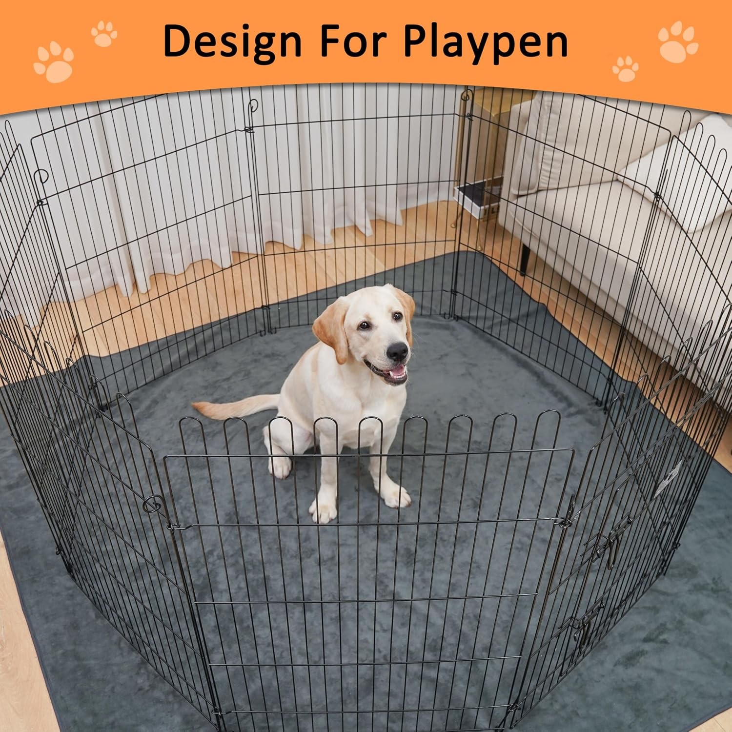 Washable Pee Pads for Dogs, 36″ x 48″, Gray, 3 Packs, Quick-Dry | Non-Slip, Fast