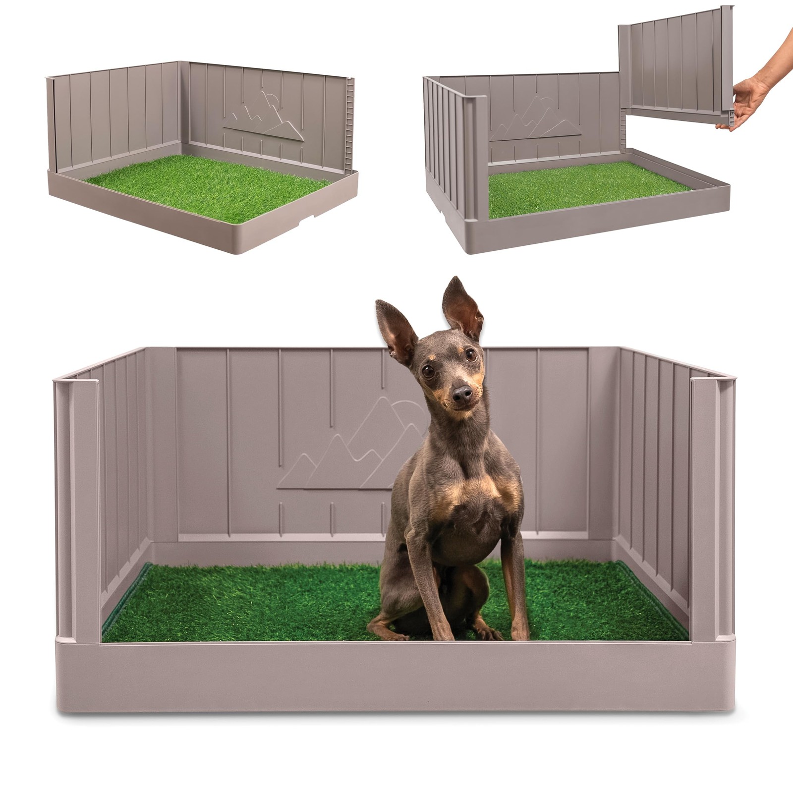 Dog Grass Pad with Tray, Indoor Dog Potty, Litter with High Walls, Artificial…