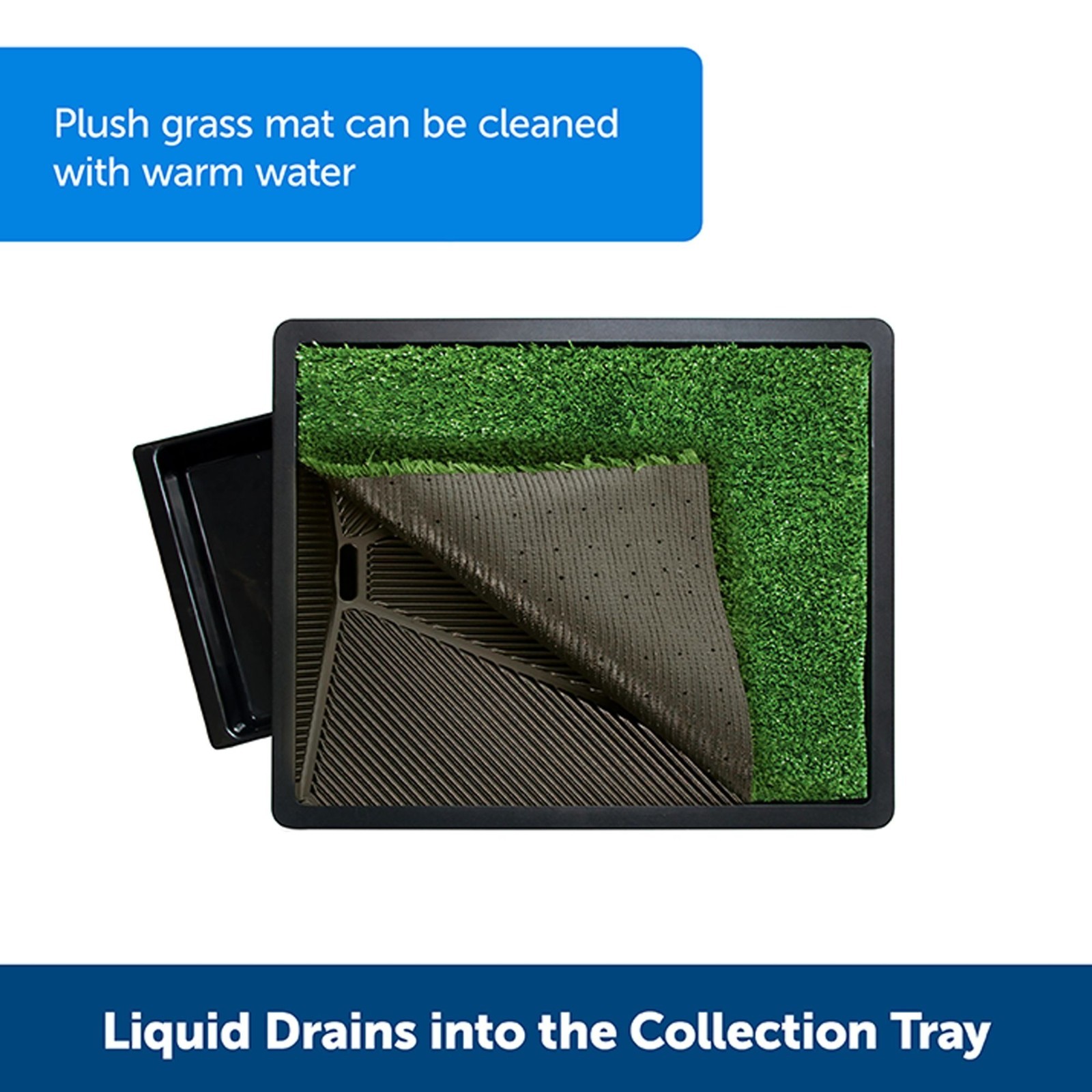 PetSafe Pet Loo Portable Grass Pad Dog Potty w/ Wee Sponge Powder, Medium