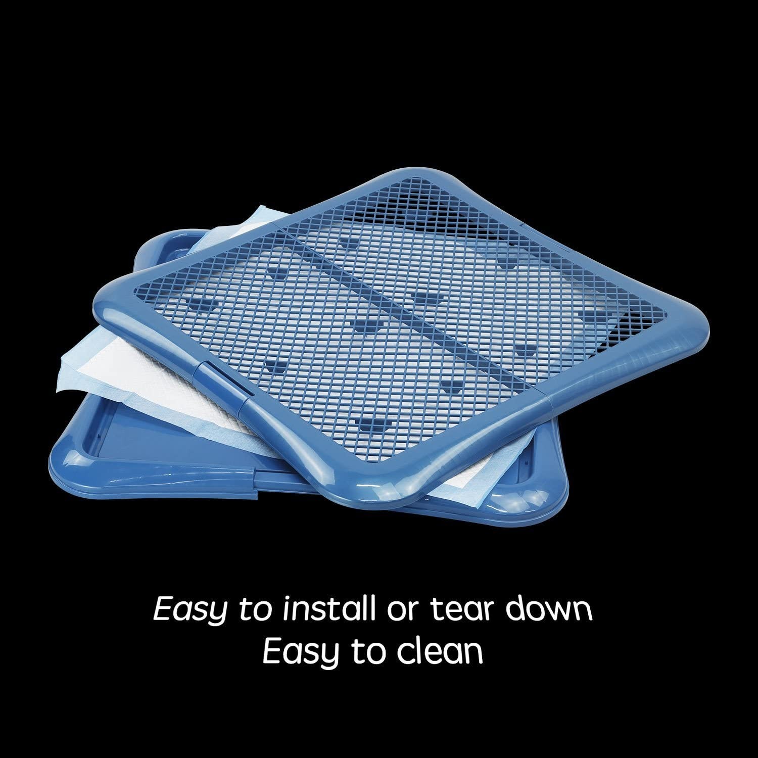 Training Pad Holder Floor Protection Dog Pad Holder Mesh Training Tray (L-24″…