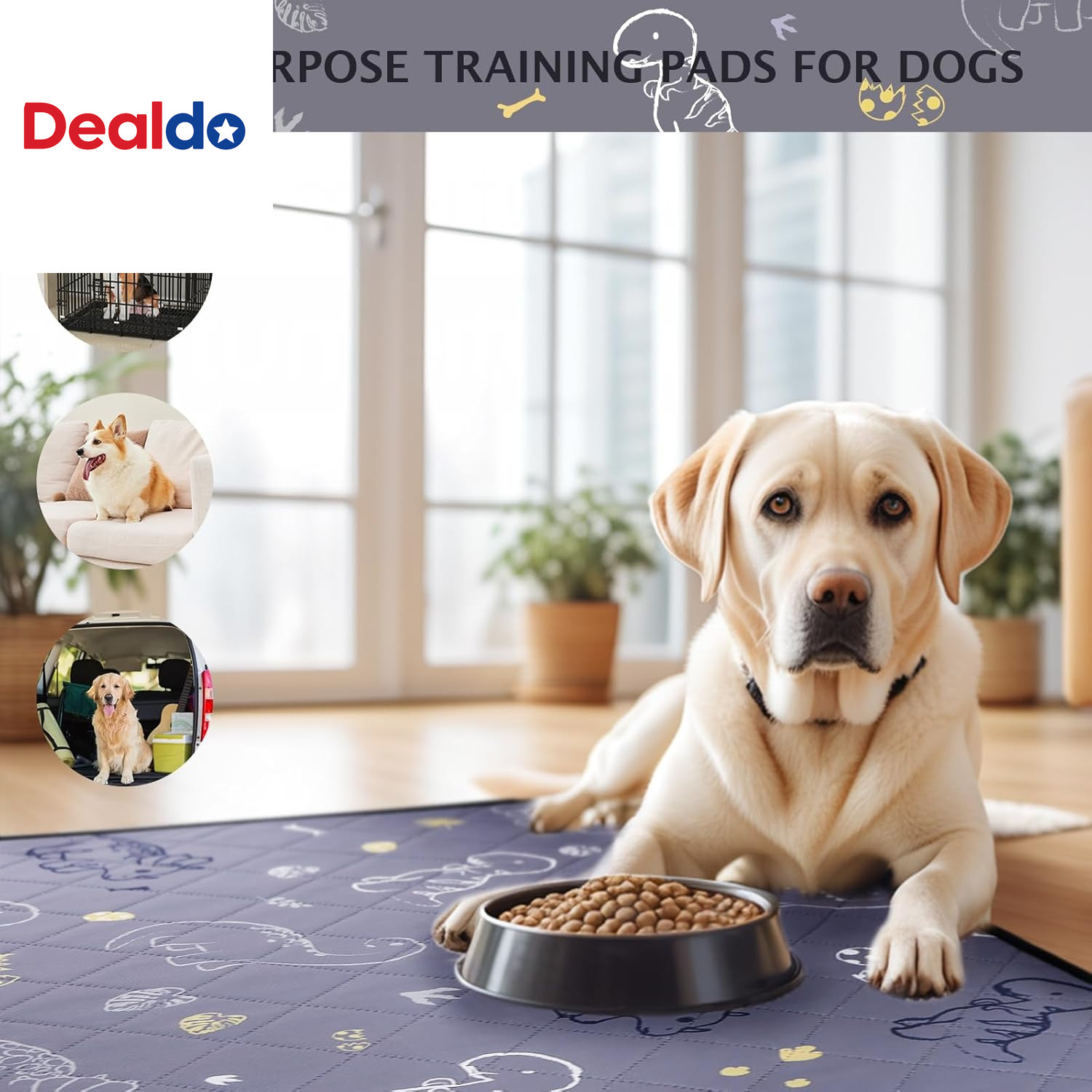 Washable Pee Pads for Dogs, 2 Pack Non-Slip & Waterproof Pack Whelping Pad, Reus