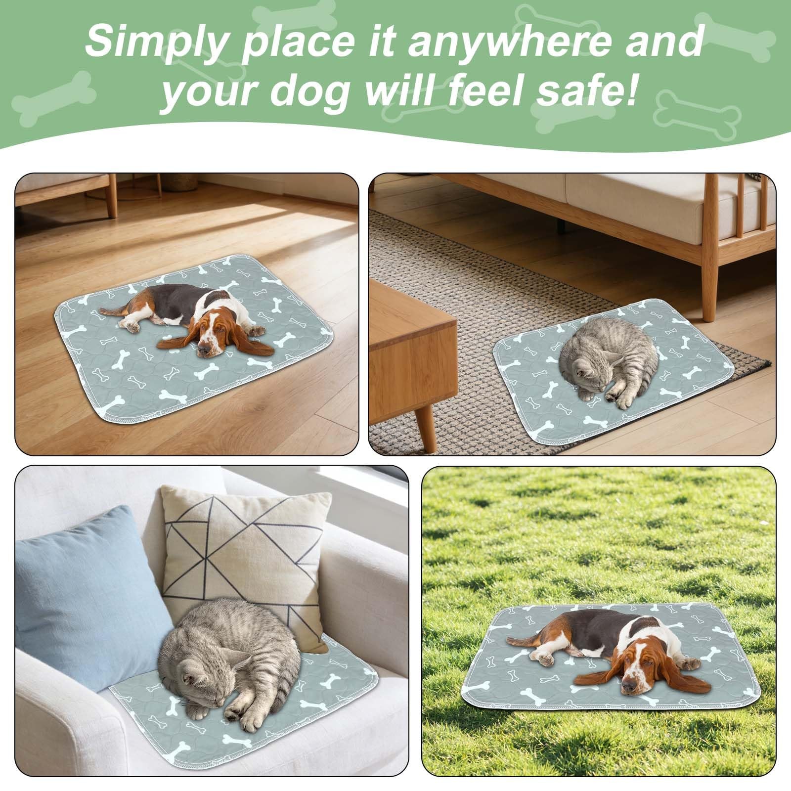 2pcs Pet Pads with Pheromones, 60x40cm/23.62×15.75in Reusable Washable Thicke…