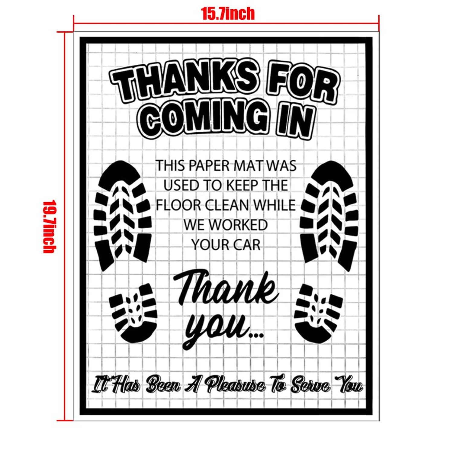 100pcs Car Paper Floor Mats, 16×20 Inch White Disposable Vehicle Floor Pads