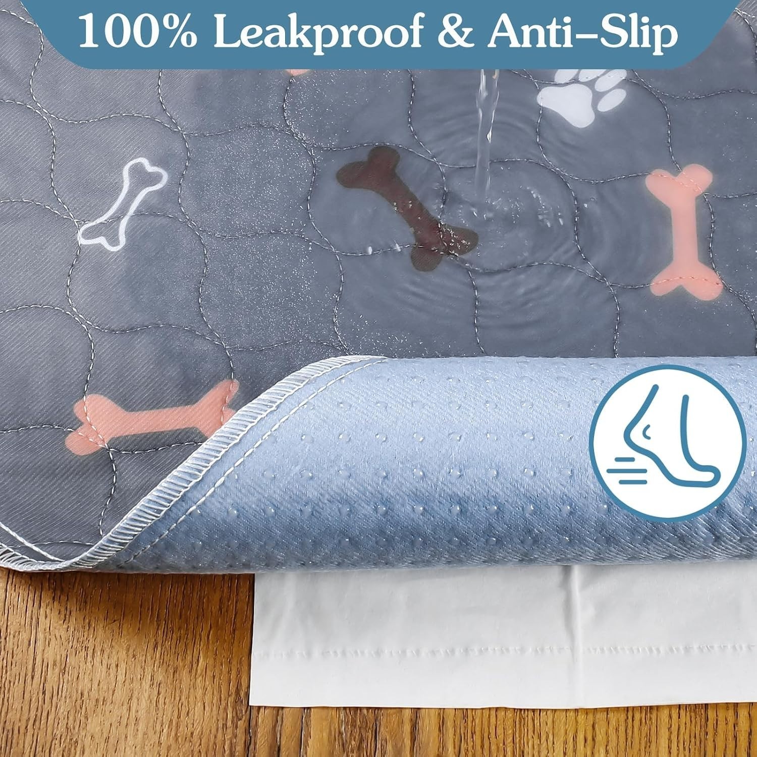 Super Absorbent Washable Dog Pee Pads, 2 Pack 18″x24″, Perfect for Home & Travel