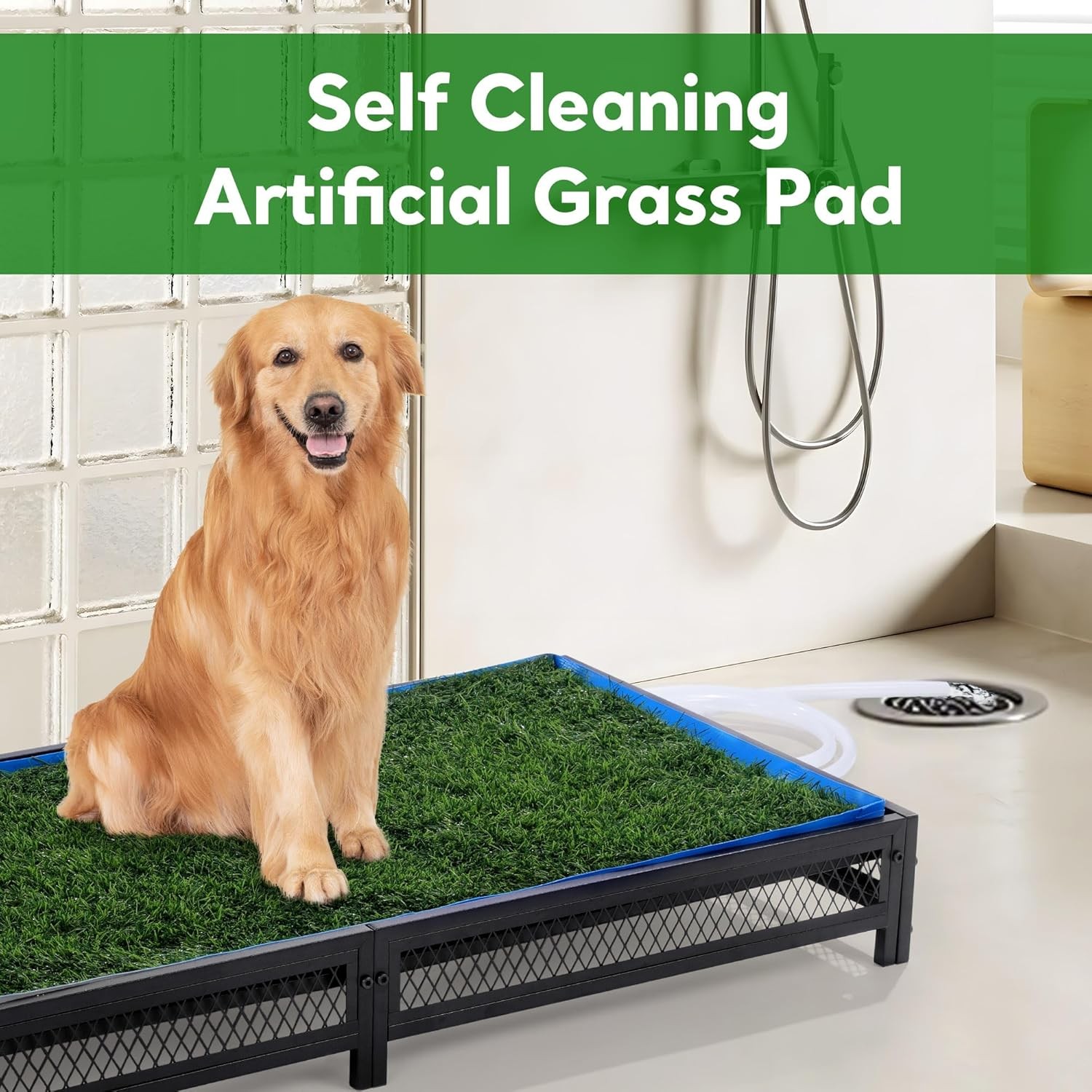 Porch Potty for Dogs with Drain Artificial Grass Pet Tray