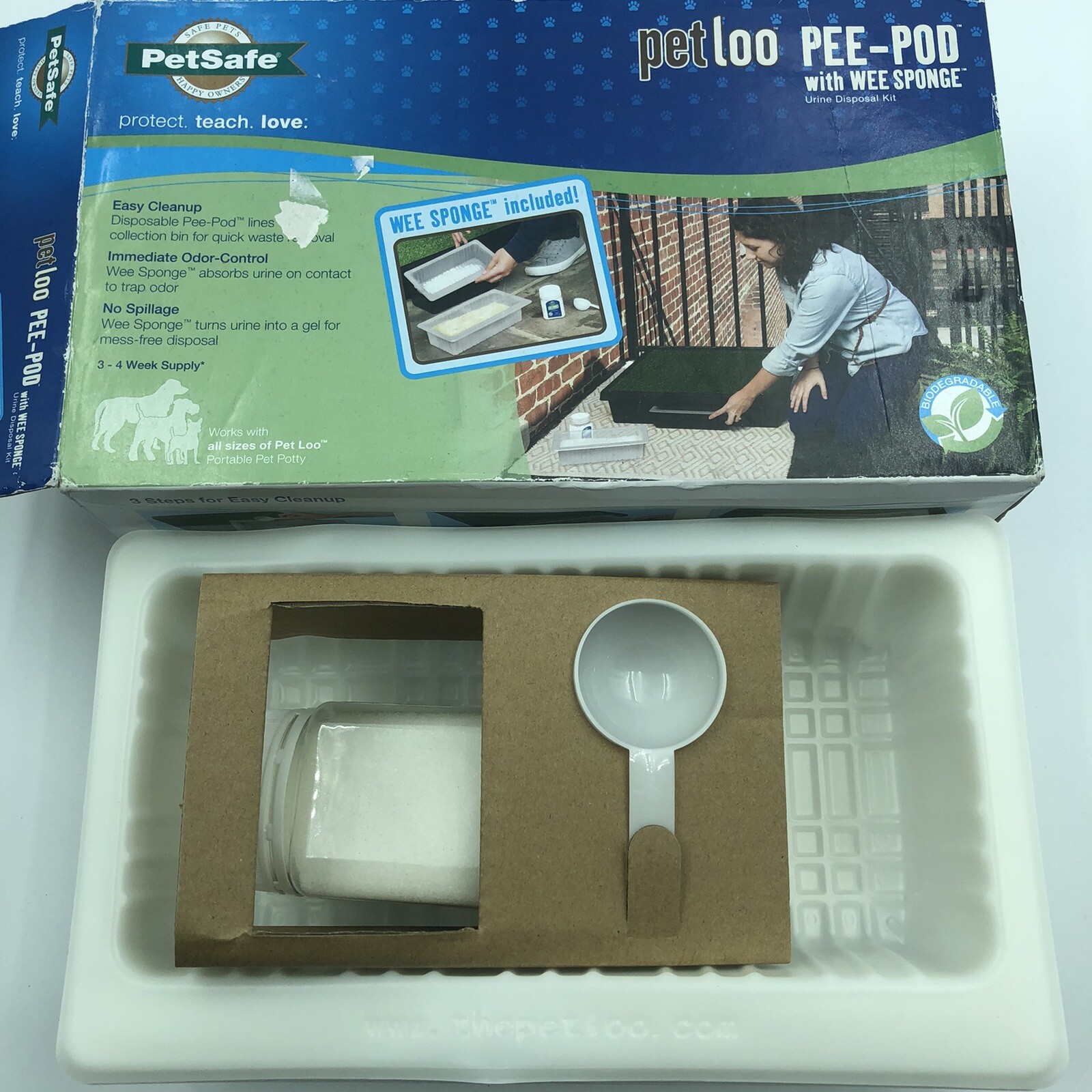 PetSafe Pet Loo Pee Pod Pack of 7 Replacement Pods 1 Tub Wee Sponge & Scoop