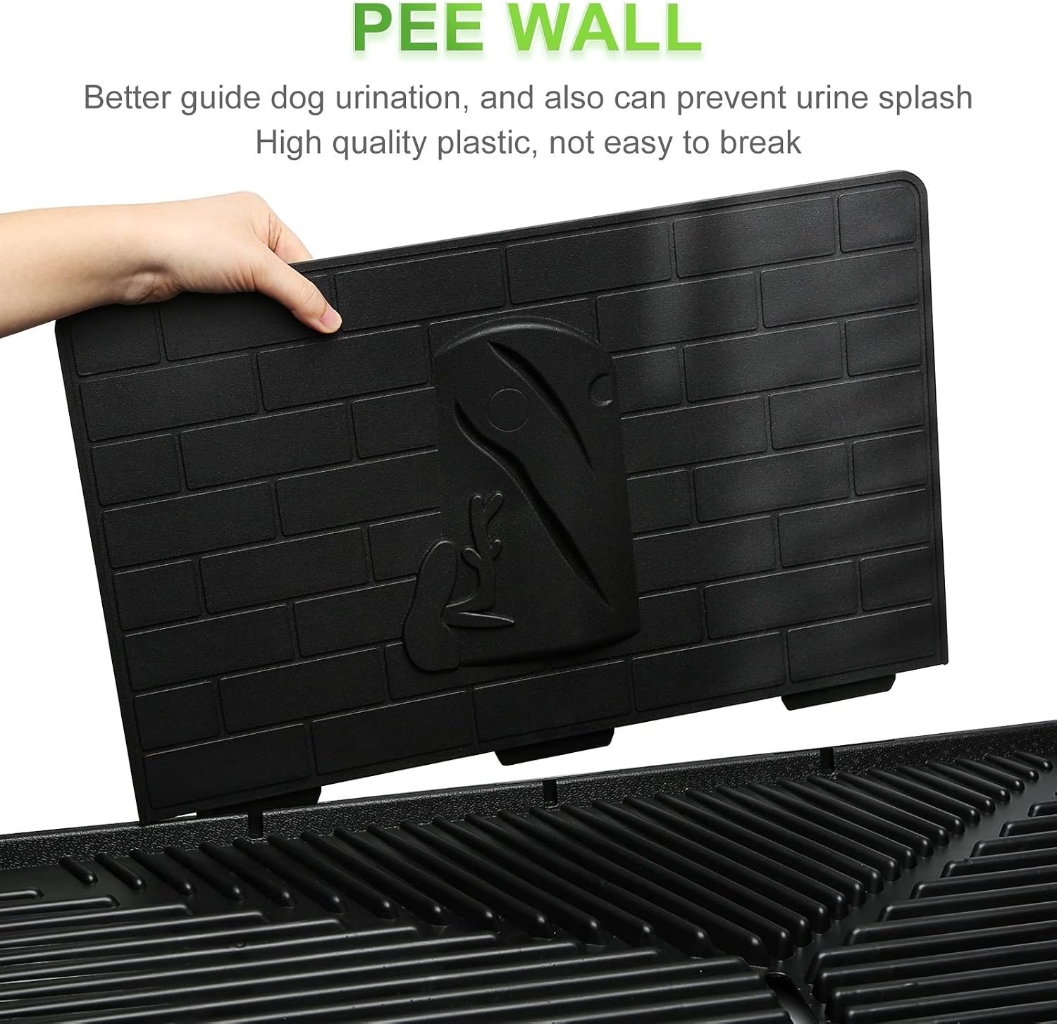 Large Dog Grass Pad with Tray, Reusable Puppy Turf Potty Trainer, Bionic Wall