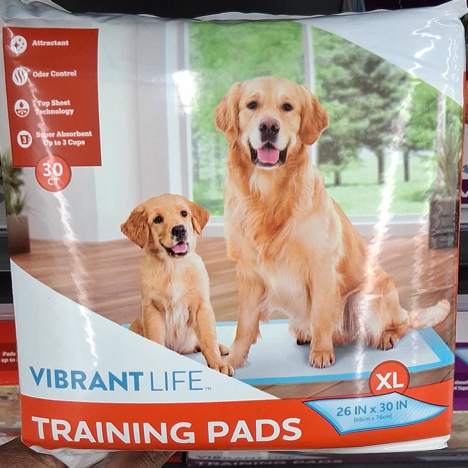 Vibrant Life XL Training Pad 30 Count 26×30 Attractant Odor Control Absorbent