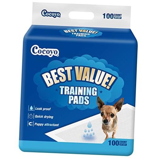 Best Value Training Pads 22″x22″, 100 Count, White & Blue, 22×22, 100 CT