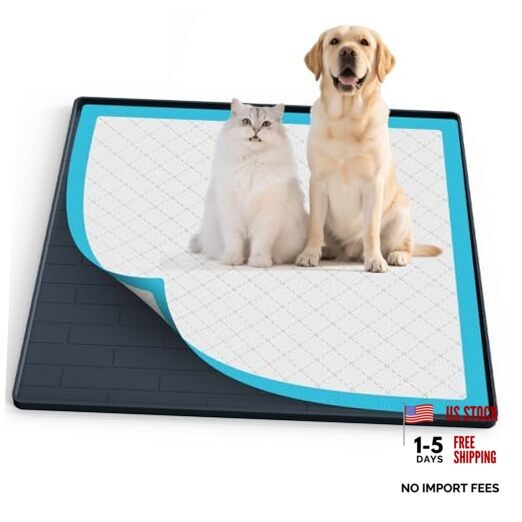 Pee Pad Tray Holder for Dogs,Non-Slip Silicone Dog 24 x 24 Inches Dark Gray
