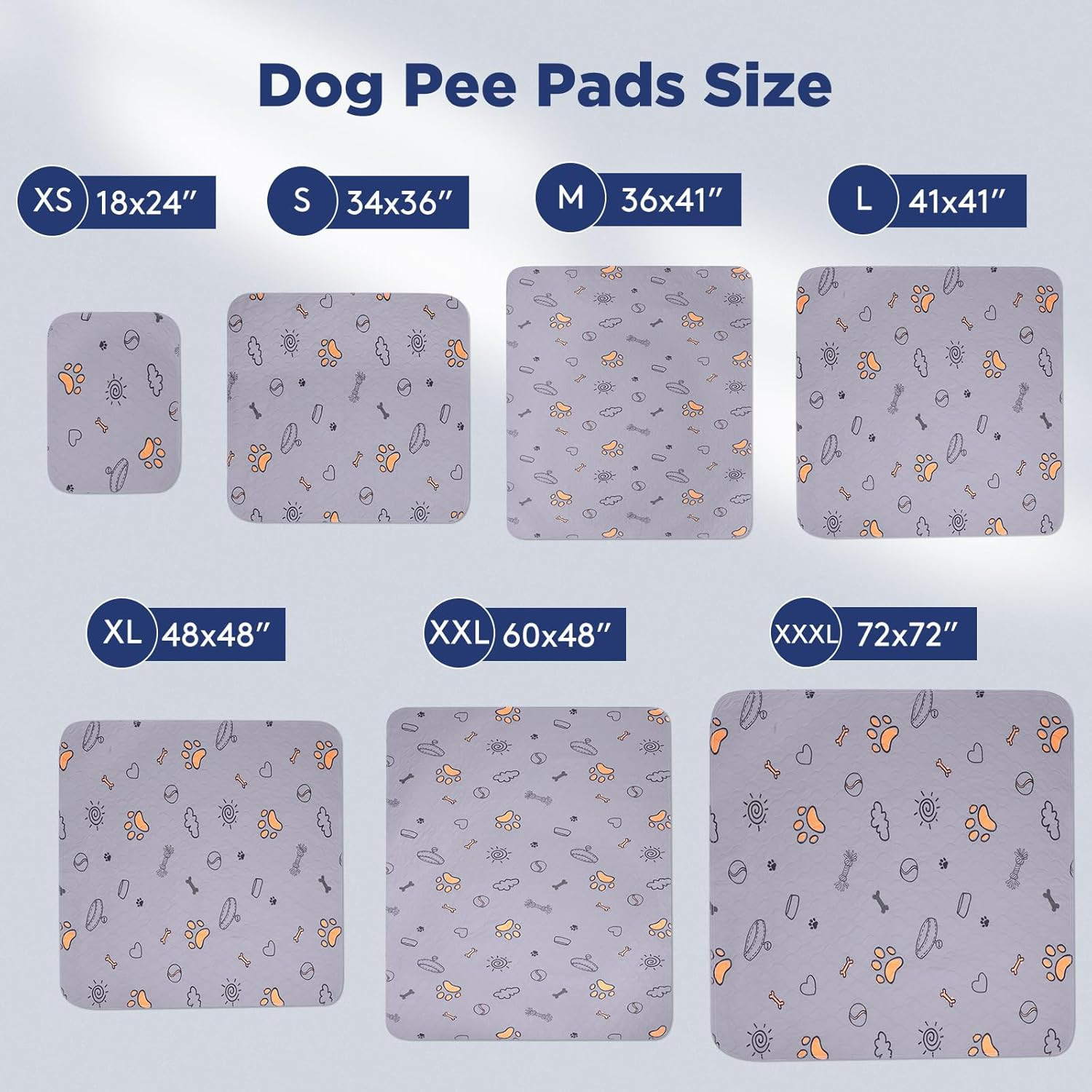Washable Pee Pads for Dogs, Super Absorbent, 2 Pack 34″X36″ Purple | Reusable Pu