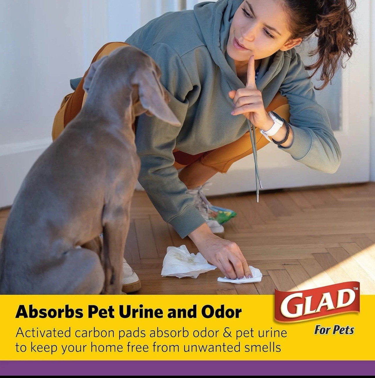 Glad Jumbo 28X30 Charcoal Disposable Dog Training Pads 30Count Super Absorbent