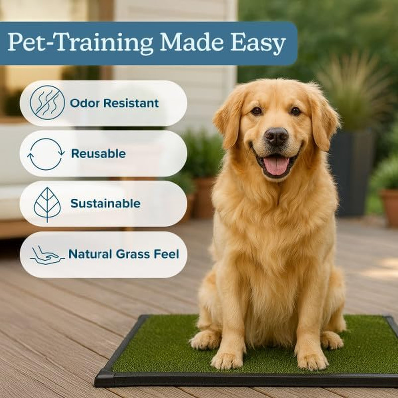 Artificial Grass Puppy Pee Pad for Dogs and Small Pets with Tray – 20X30 Inches