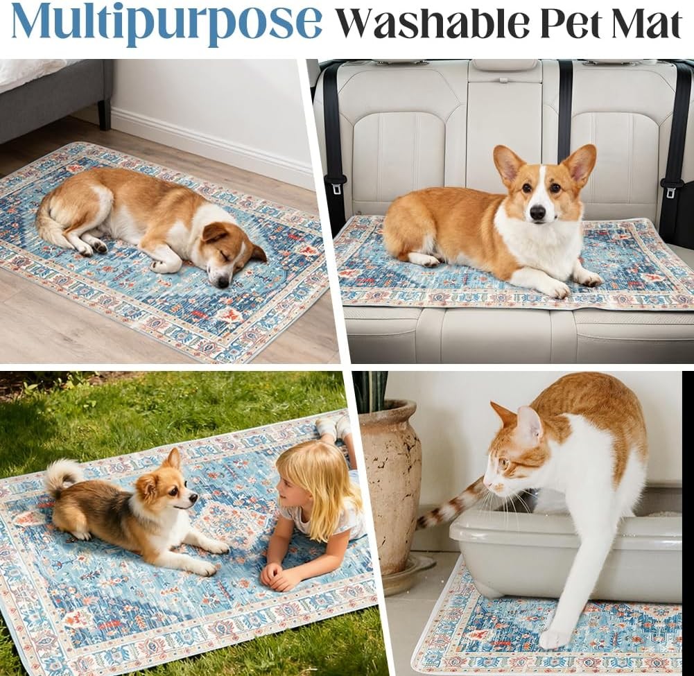 2-Pack 48×32 Washable Pee Pads for Dogs – Reusable Non-Slip Puppy Training Pads
