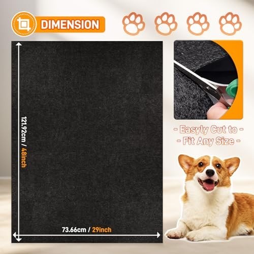 Dog Crate Pad Liner 29″x48″ Waterproof Non-Slip Washable Pet Cage Mat – Charcoal