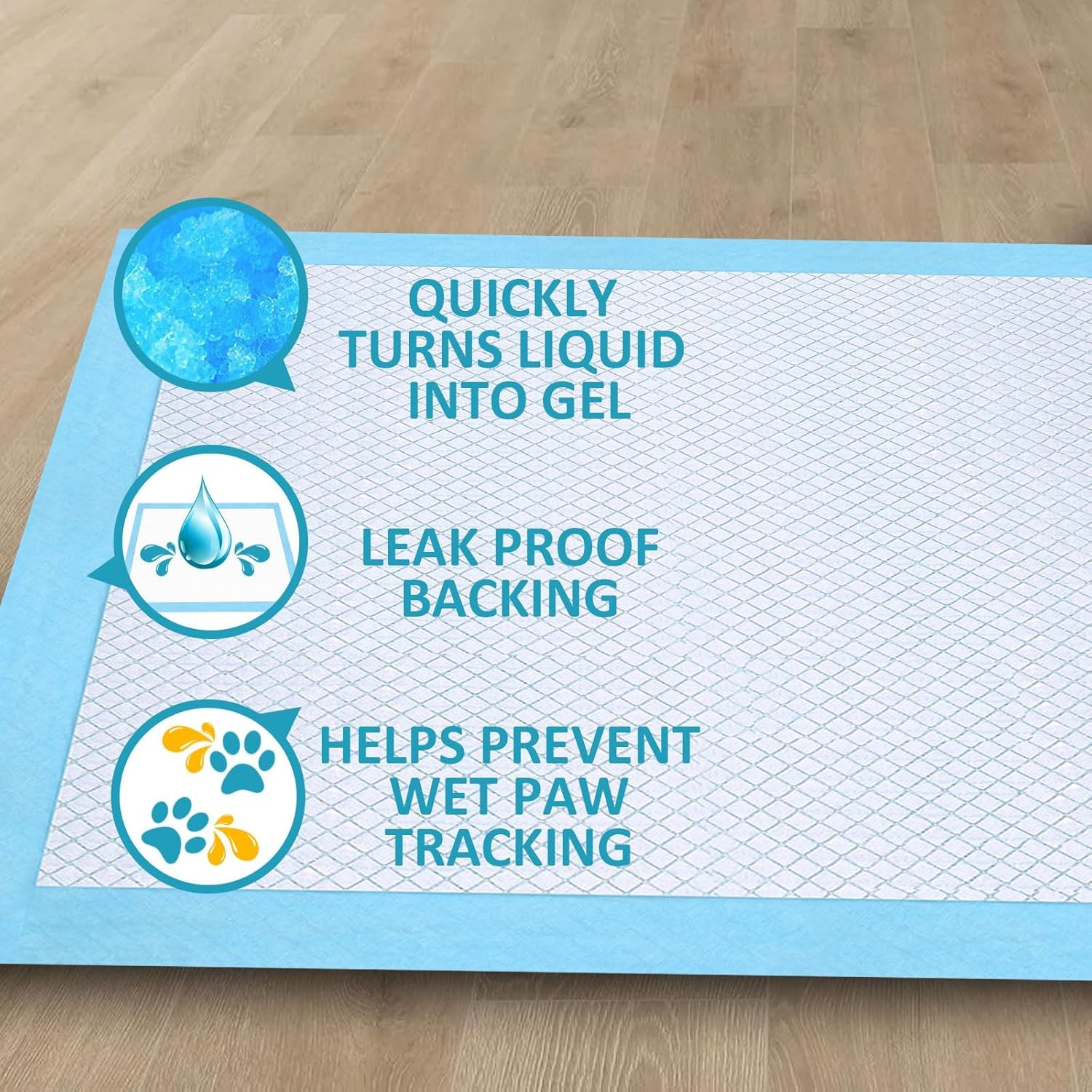 Ownpets Dog Training Pad(L: 24’’ x 24’’), Leak-Proof 6-Layer Pet Potty Training
