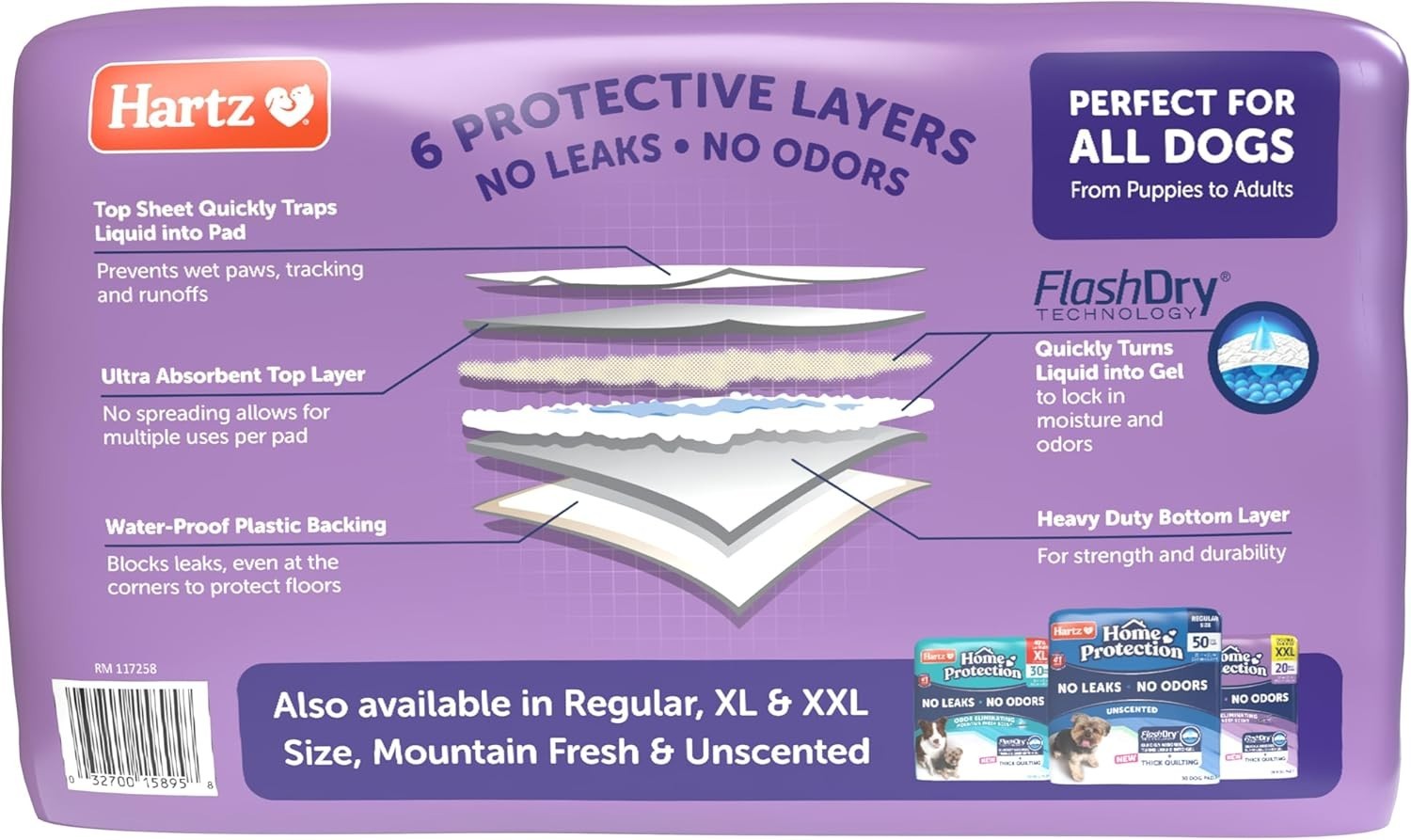 Home Protection Super Absorbent Odor Eliminating Lavender Scented No Leak Dog…