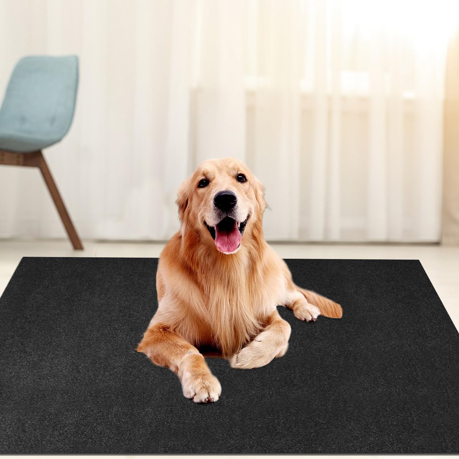 Dog Playpen Mat, Crate Pad Liner for Kennel Training Under 29″×48″, Black
