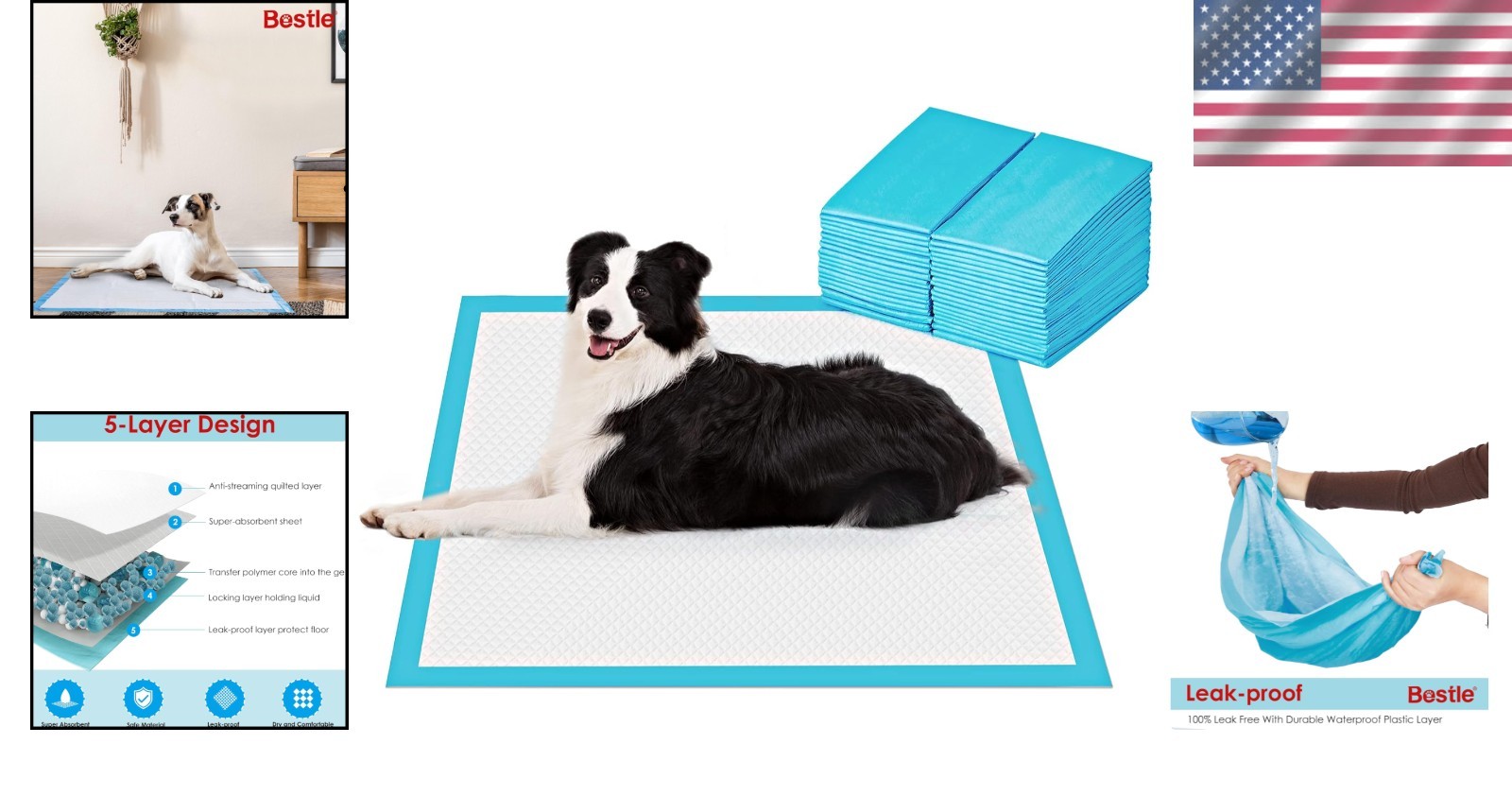 Super Absorbent Dog Pee Pads 28″x34″ – 40 Pack