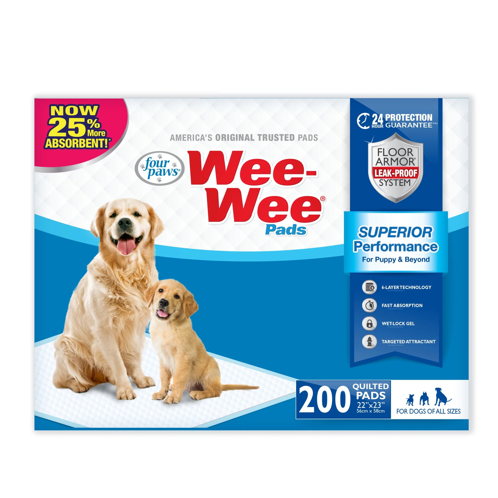 Wee-Wee Dog Training Pads, 200-Pack Box