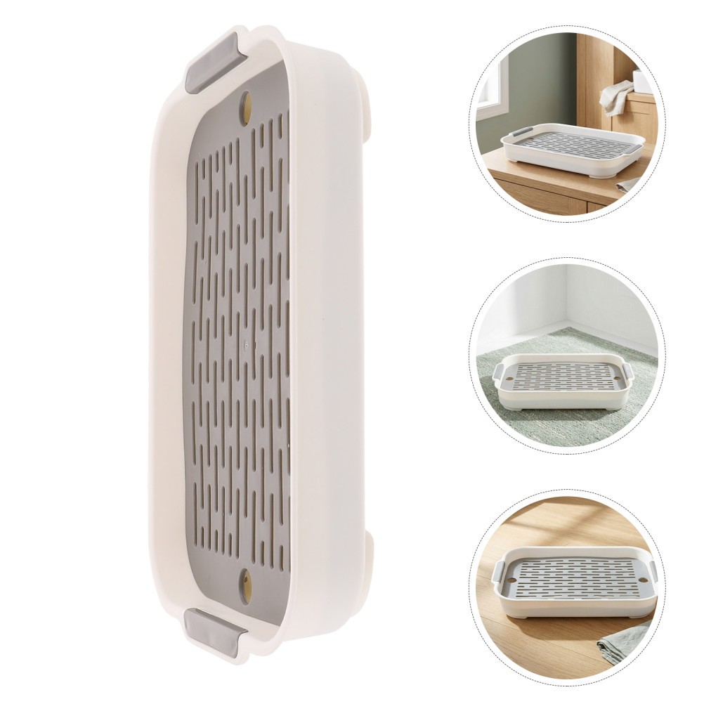 2Pcs Sturdy White Rabbit Litter Box Durable Plastic Small Animal Potty Tray