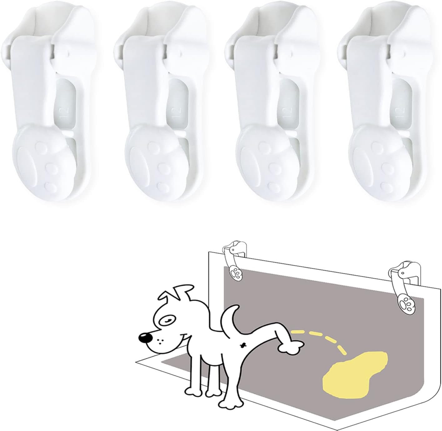Dog Pee Pad Holder with Walls (4 Pack) for Small & Large Size Wee Wee Pad, Indoo