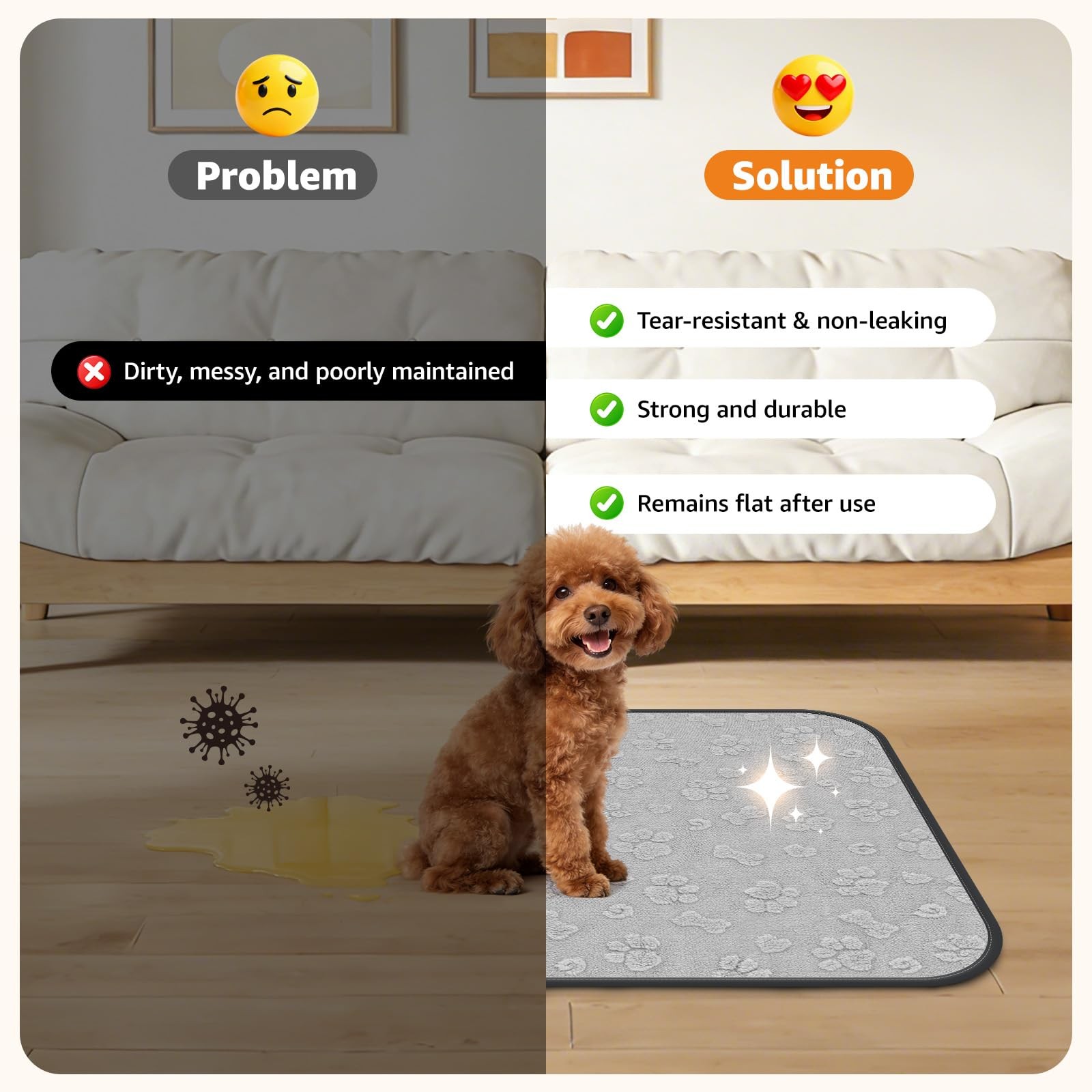 Washable Puppy Pads 18″x24″, 4 Packs Fast Absorbent Washable Pee Pads for Dog…