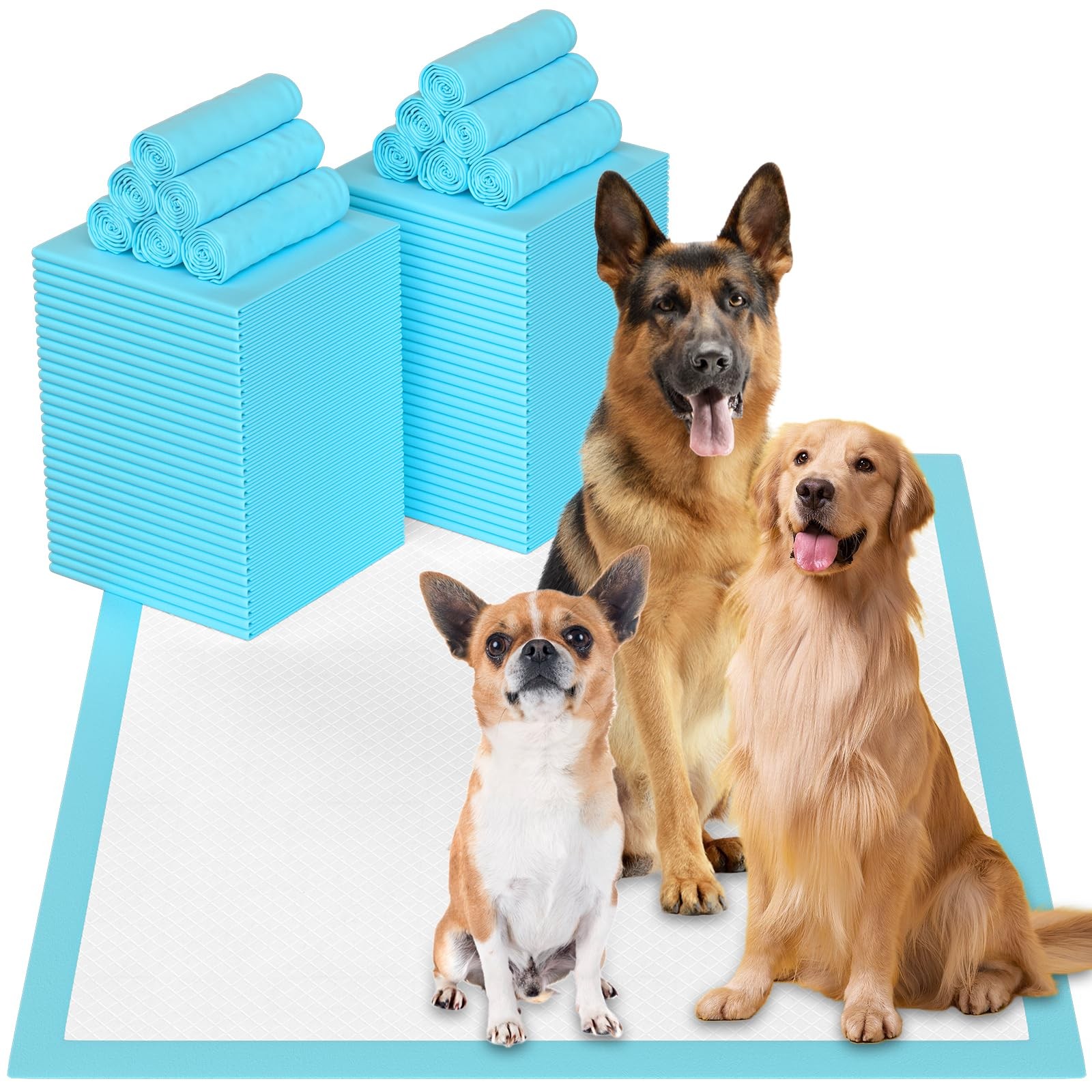 Puppy Pee Pads for Dogs – 32″x36″ Extra Large, 60 Count, Leak-Proof & Super A…