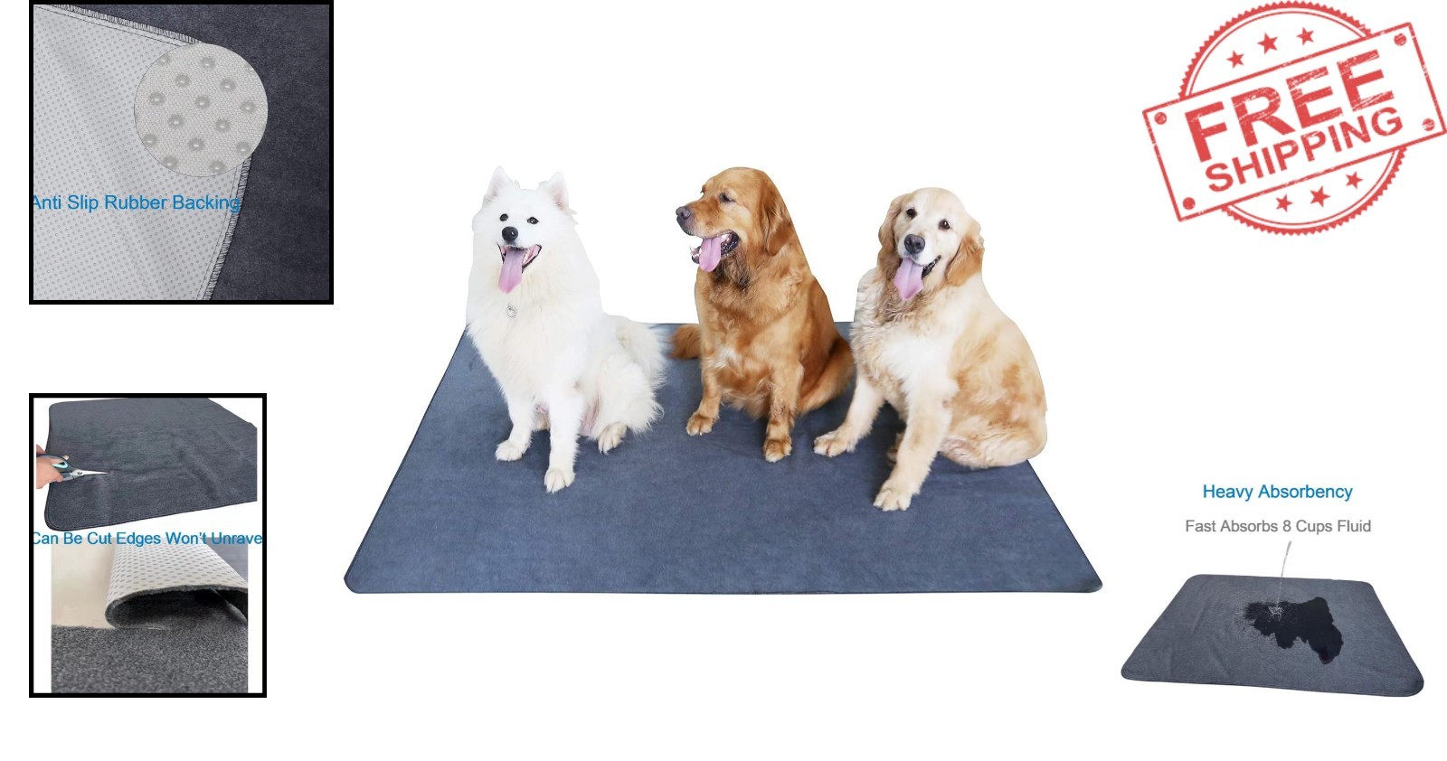 Extra-Large 65″x48″ Absorbent Dog Pee Pad – Eco-Friendly & Leakproof Solution
