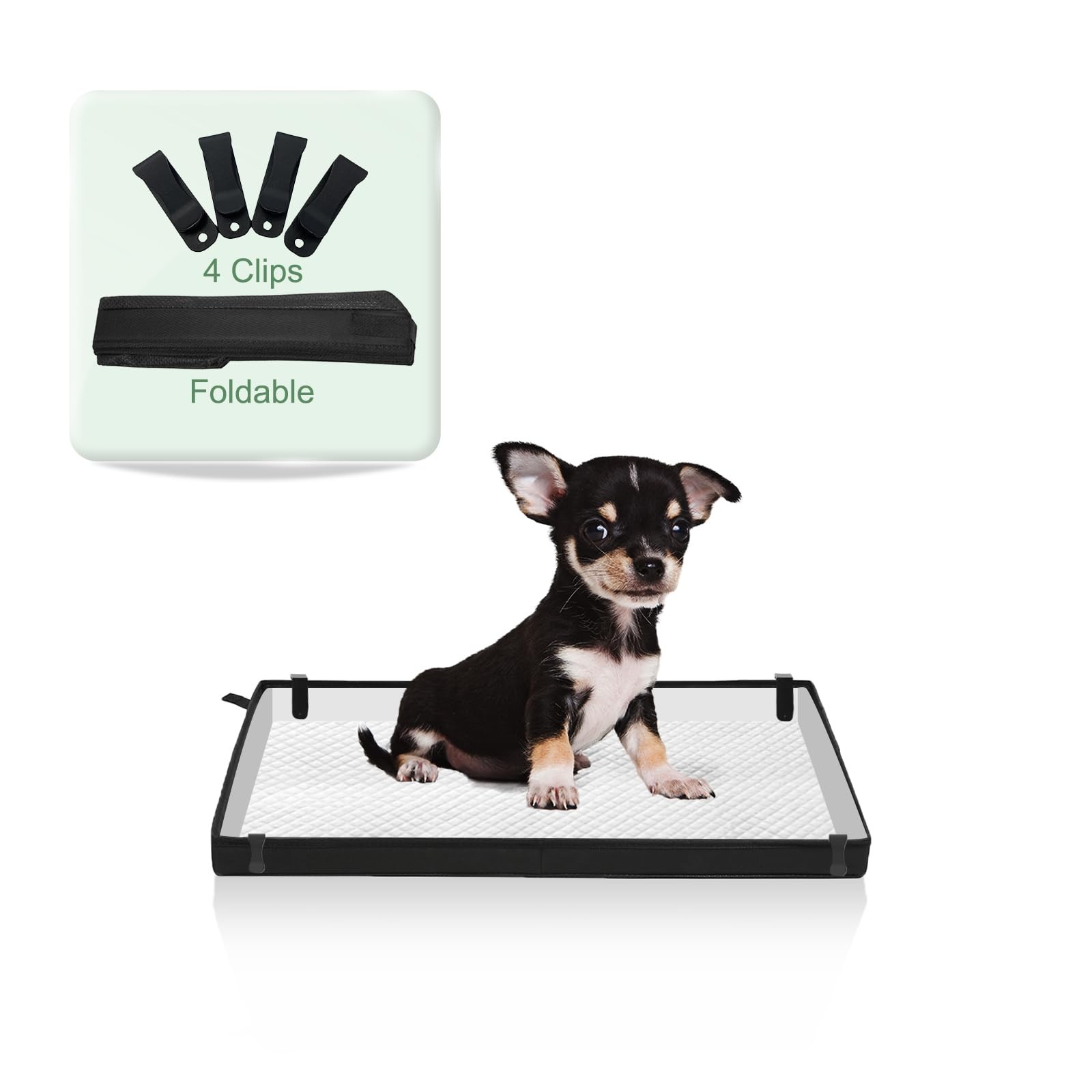 Small Portable Dog Pee Pad Holder for Travel, Foldable Liner Base 23”x15” W…