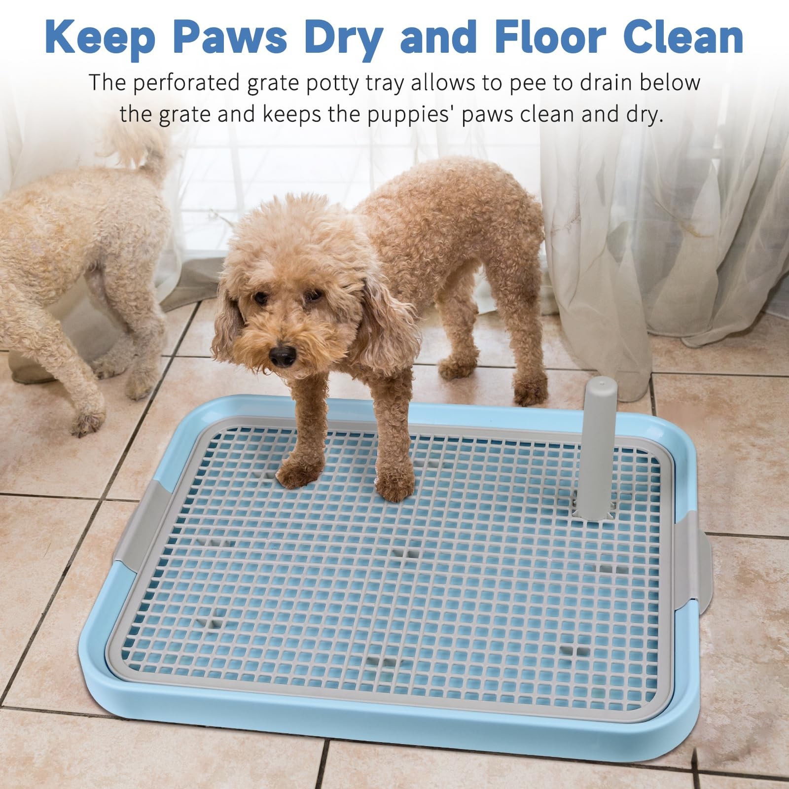 Dog Potty Tray Toilet 20″x14″ – Indoor Pee Pad Holder With 8pcs Training Pads…