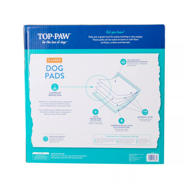 Top Paw X-Large Dog Puppy Pee Pads 150 Count 28×34 Leakproof Potty Training