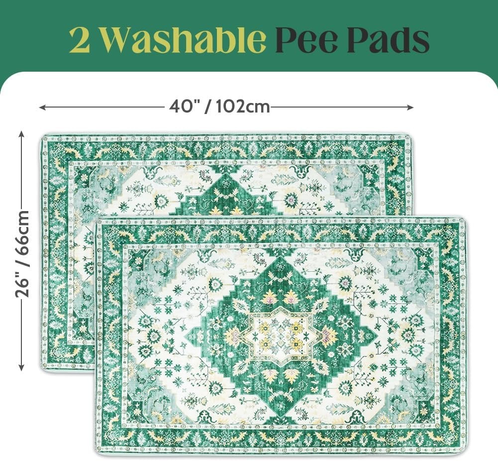 2-Pack 40×26 Washable Pee Pads for Dogs – Reusable Non-Slip Puppy Training Pads