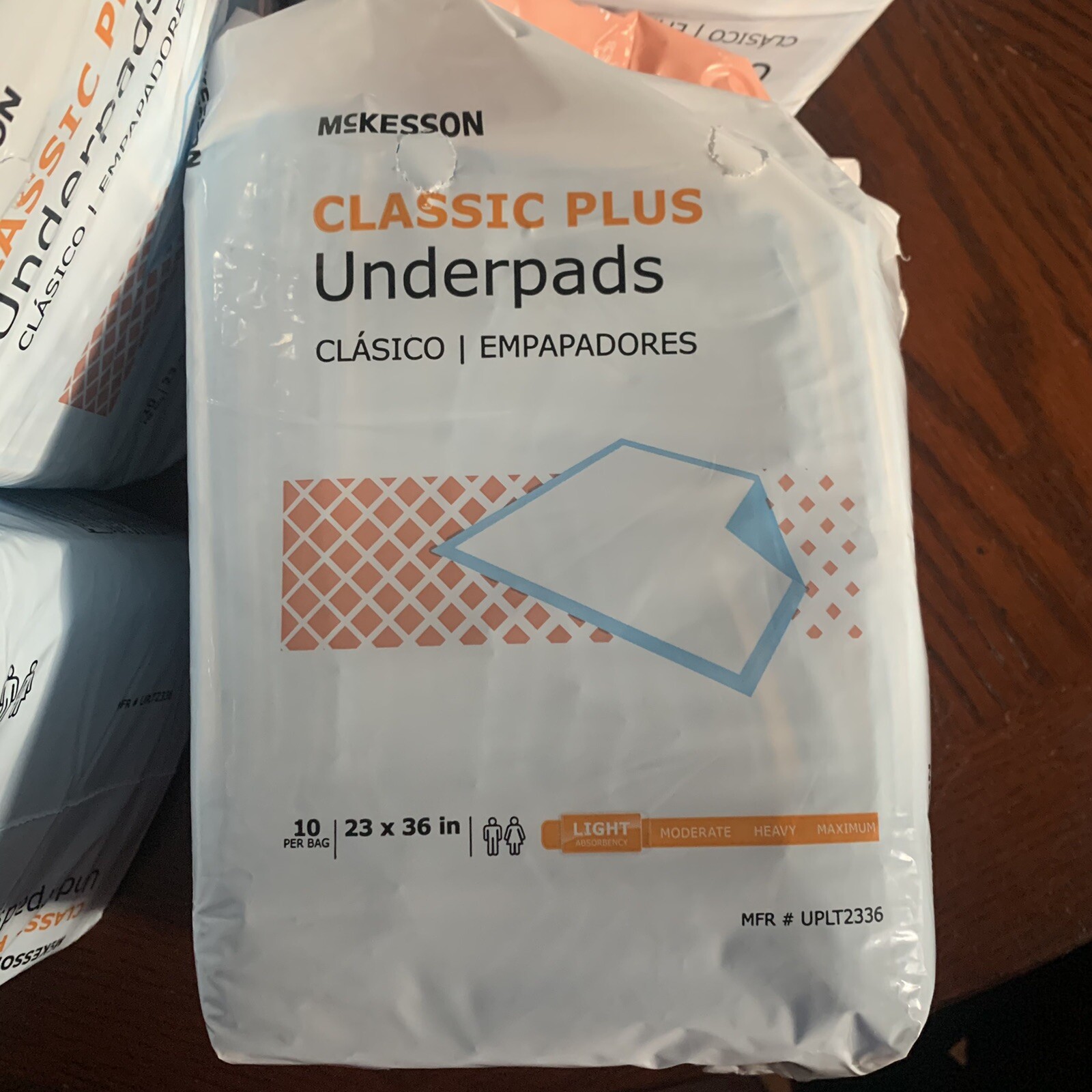 McKesson Classic LIGHT Absorbency Plus Underpad 23 X 36″ UPLT2336 60 pads
