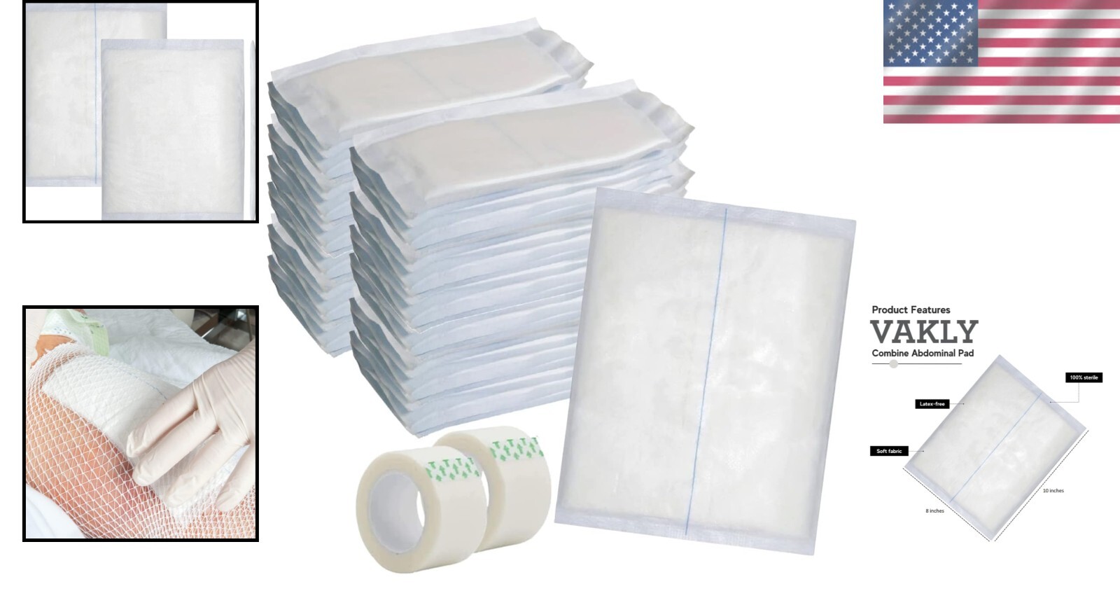40 Pack Sterile ABD Pads 8×10 – Extra Thick Absorbent Gauze for Heavy Drainage