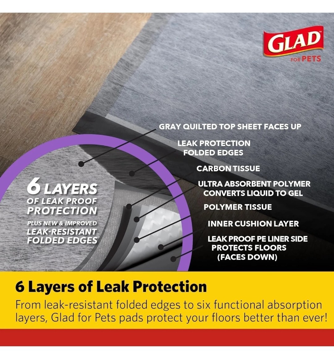 Glad For Pets Day to Night Activated Carbon Puppy Training Crate Whelp Pads Dogs