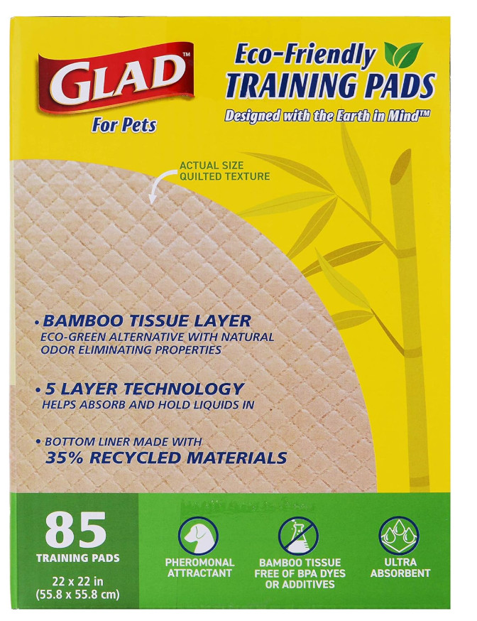 Glad for Pets Earth Friendly Training Pads, 85 – 22×22 in Puppy Pads