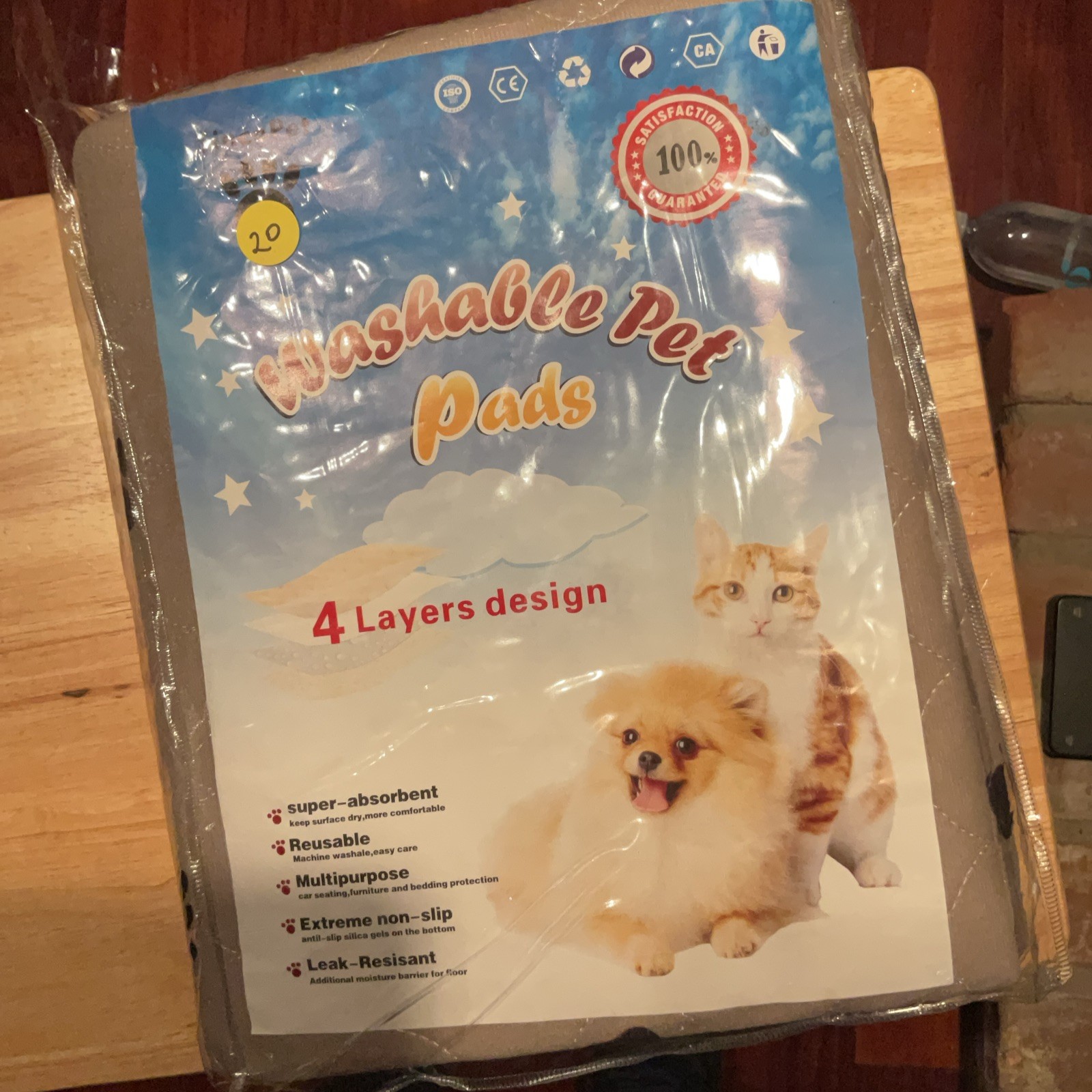 Washable Dog Pee Pads w Puppy Grooming Gloves Pads Reusable Pet Training NEW